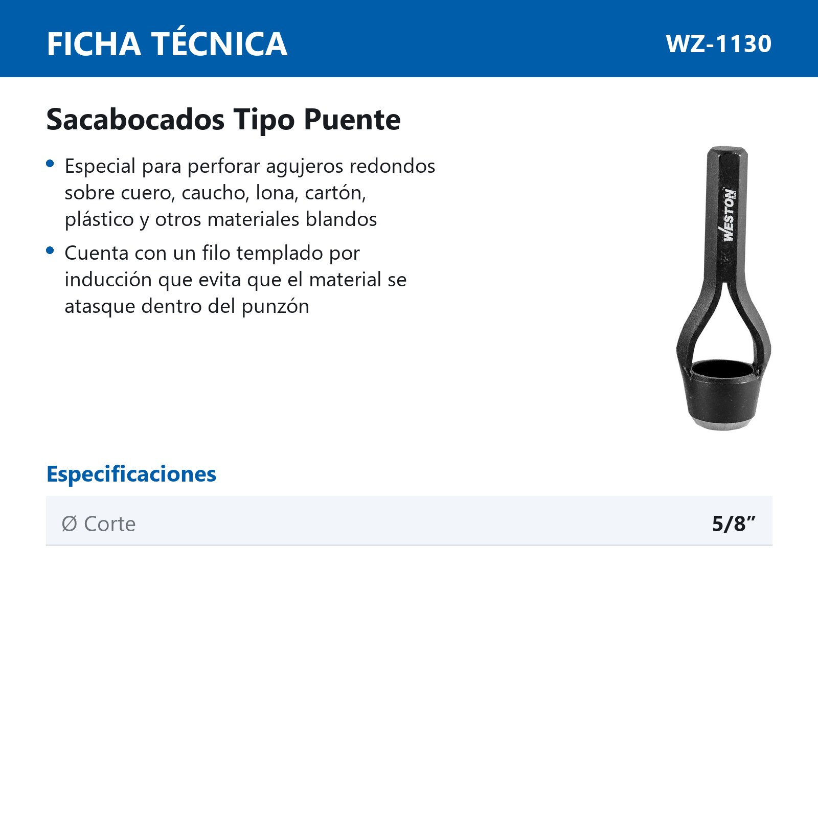 SACABOCADO PUENTE 5/8'' - Imagen 4