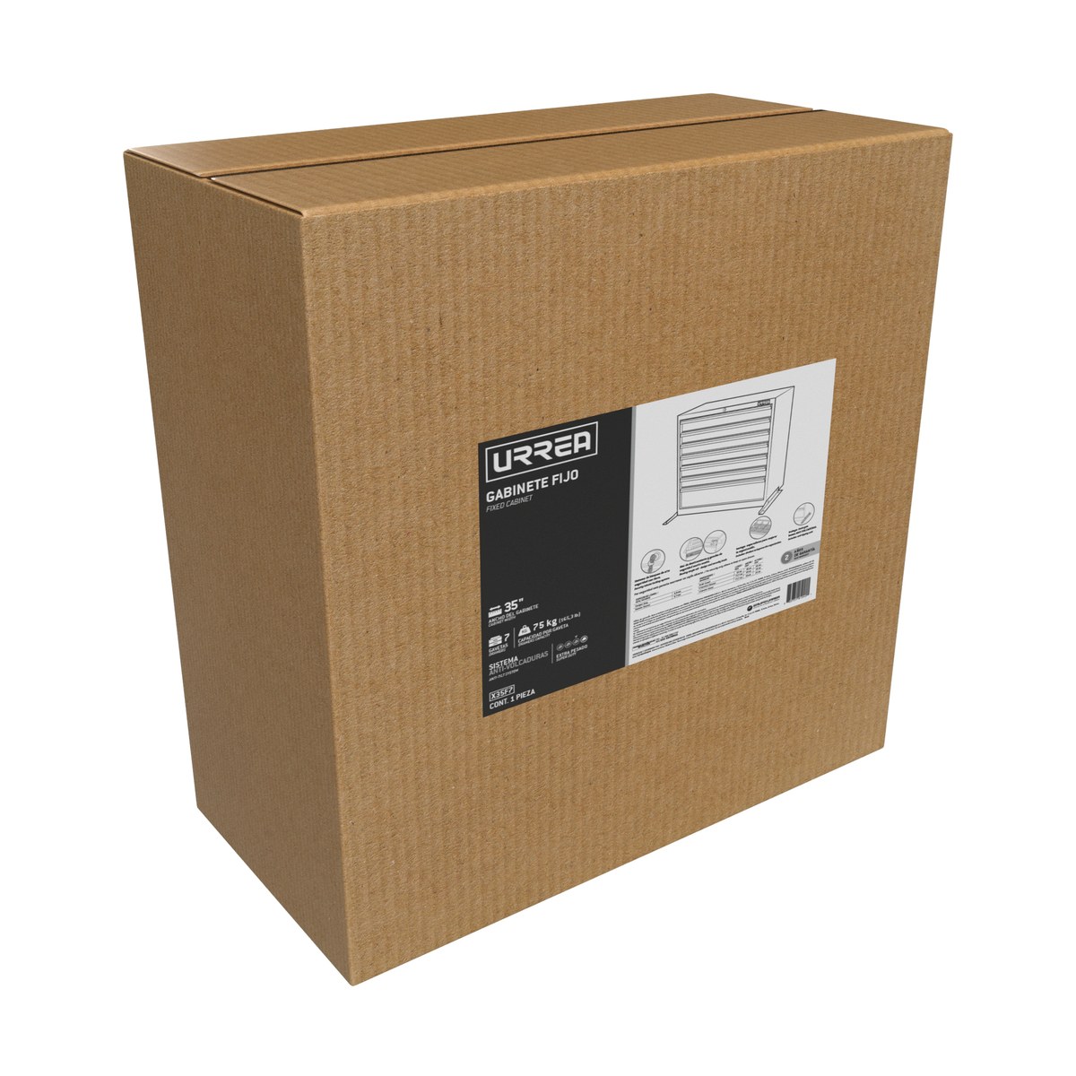 Gabinete modular fijo con 7 gavetas serie X 35" Urrea - Imagen 2