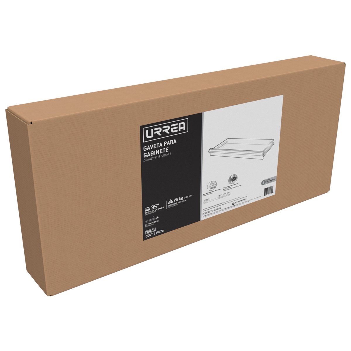 Gaveta para gabinete modular de entrepaños serie X 4" Urrea - Imagen 2