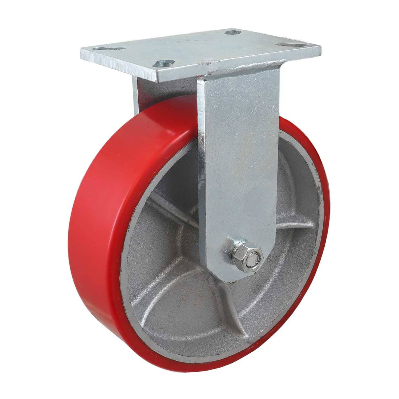 Rodaja Fija de Fierro Vaciado con Poliuretano Rojo 10" x 3" (254 x 75 mm) WESTON
