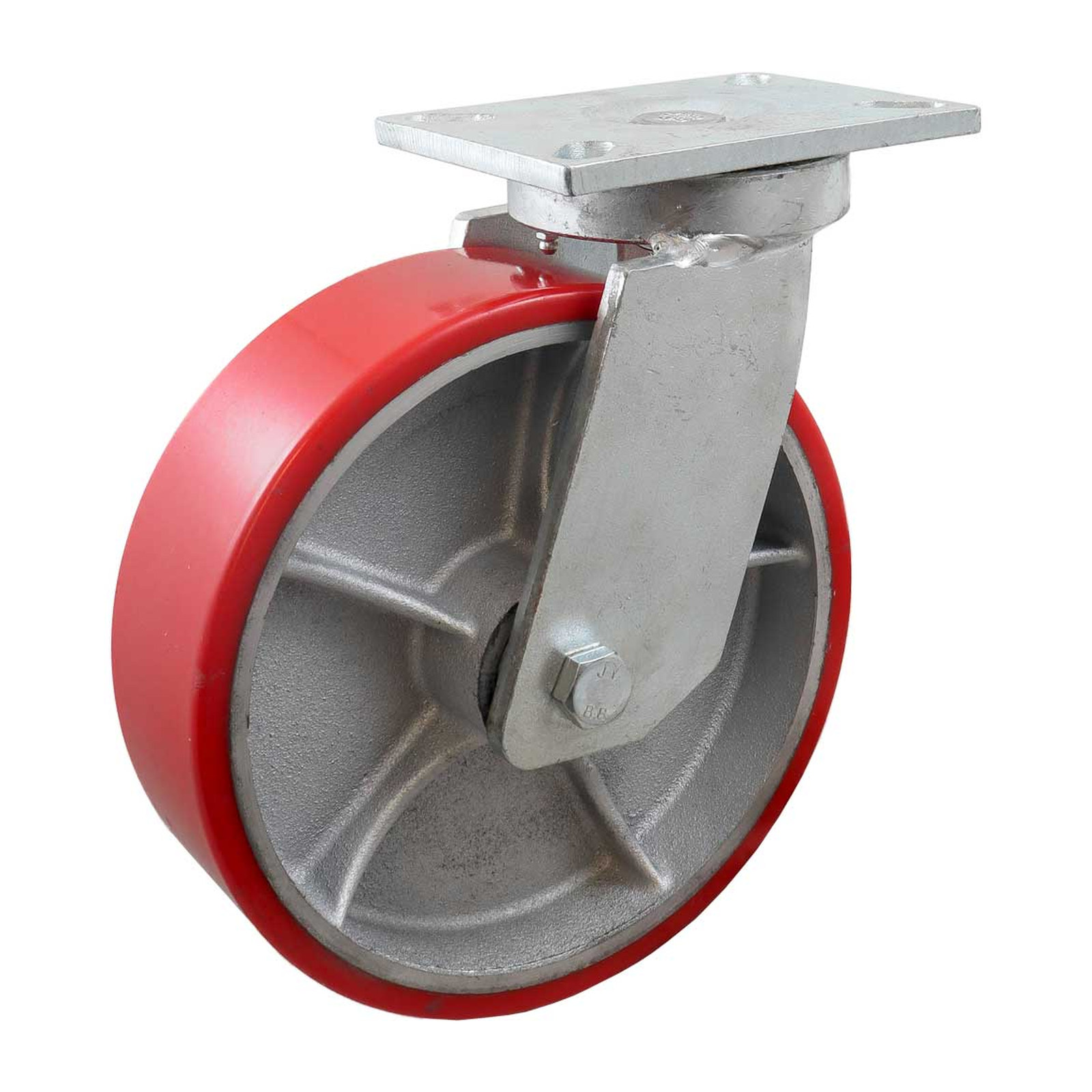 Rodaja Giratoria de Fierro Vaciado con Poliuretano Rojo 10" x 3" (254 x 75 mm) Weston