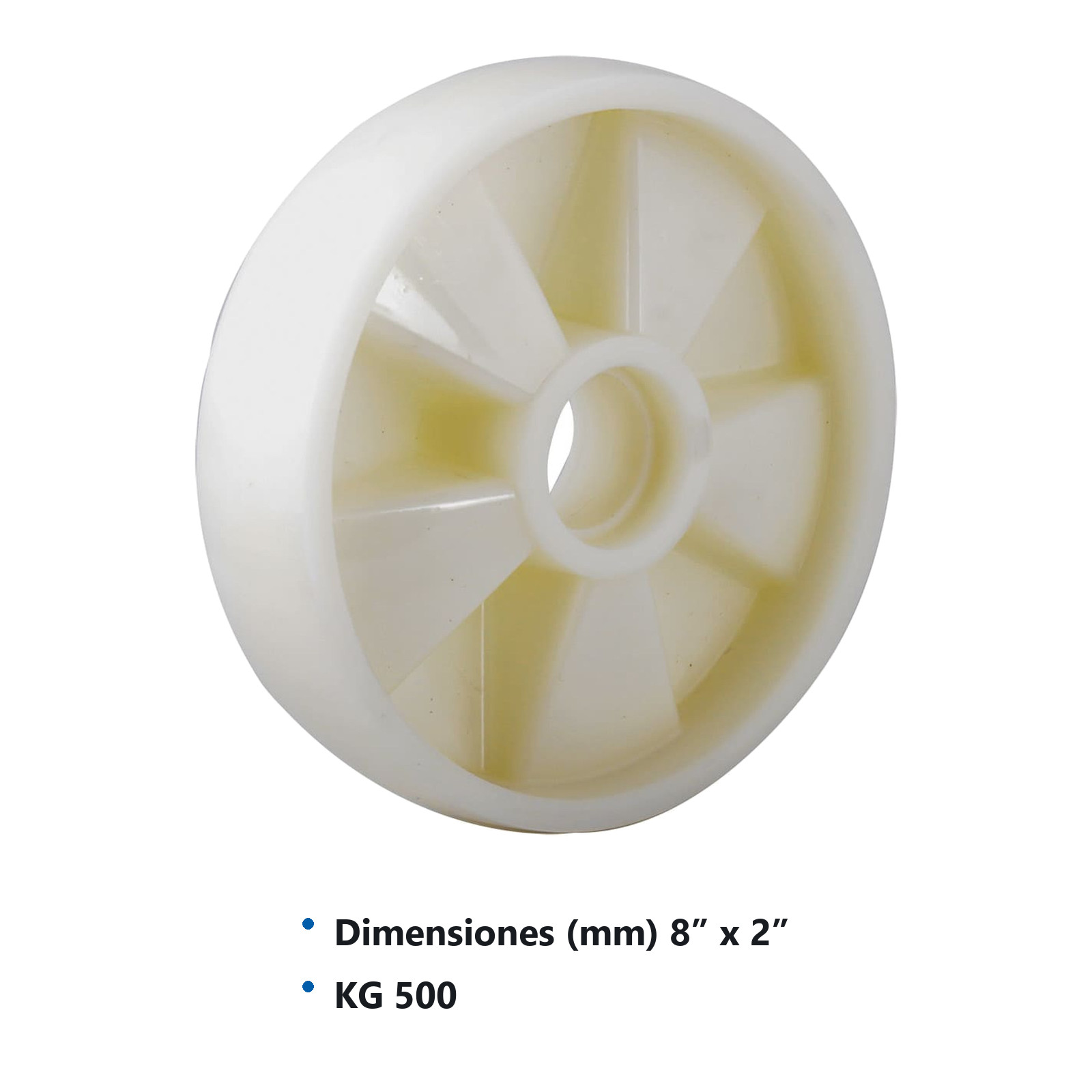 RUEDA NYLON TRASERA P/PATIN  8X2" - Imagen 2