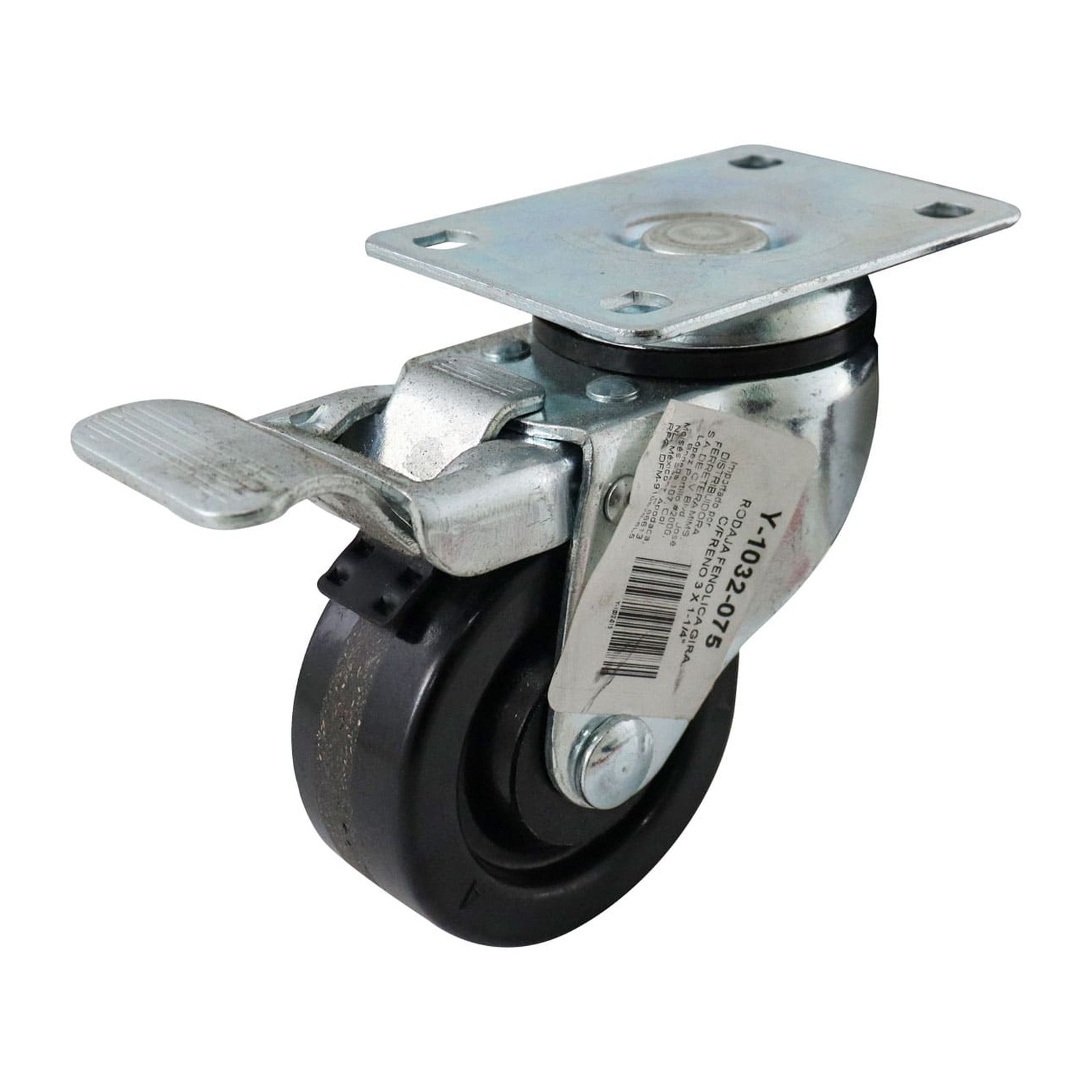 Rodaja Fenólica Giratoria con Freno 3x1-1/4" Weston