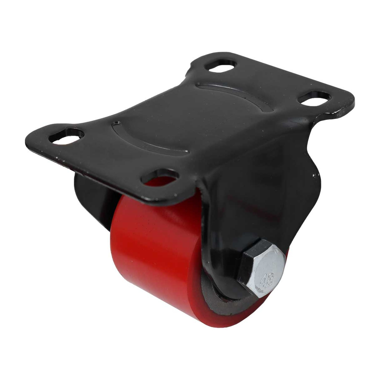 Rodaja Fija de Fierro Vaciado con Poliuretano Rojo Horquilla Negra 2" (50x42 mm) Weston
