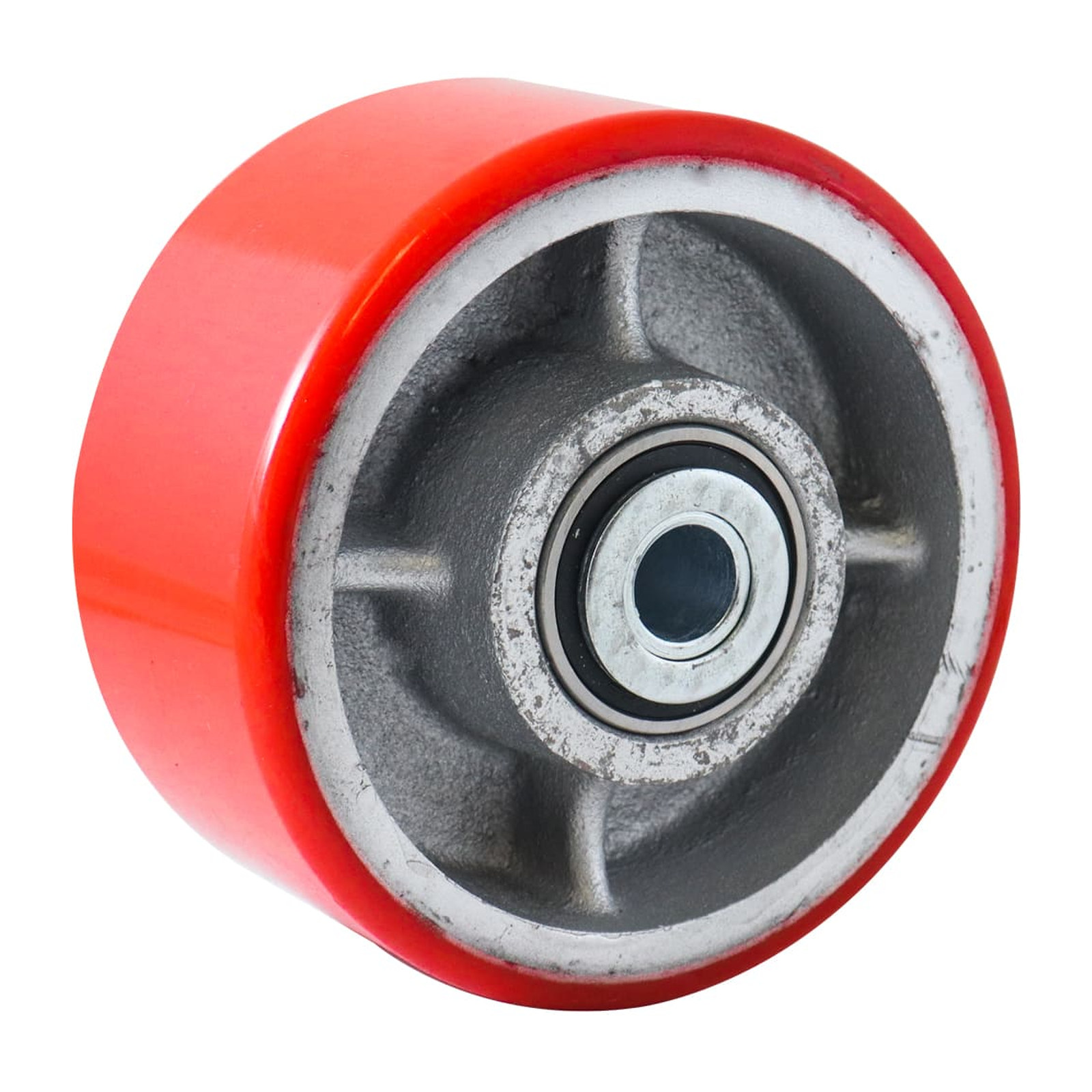Rueda de Hierro Fundido con Poliuretano Roja 6x3" con Balero Weston