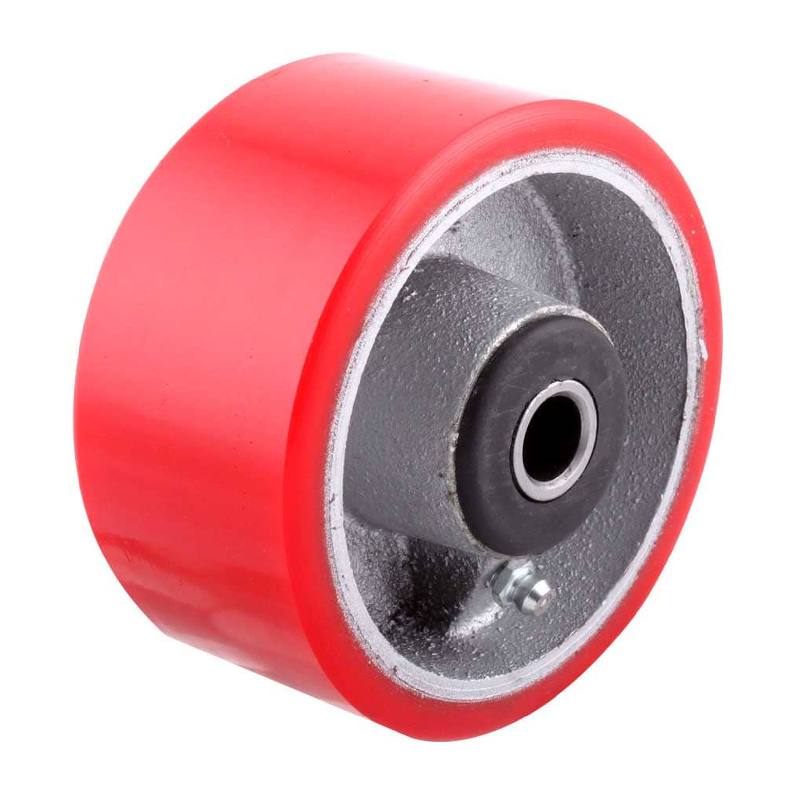 Rueda de Hierro Fundido con Poliuretano Roja 6x2" con Balero Weston