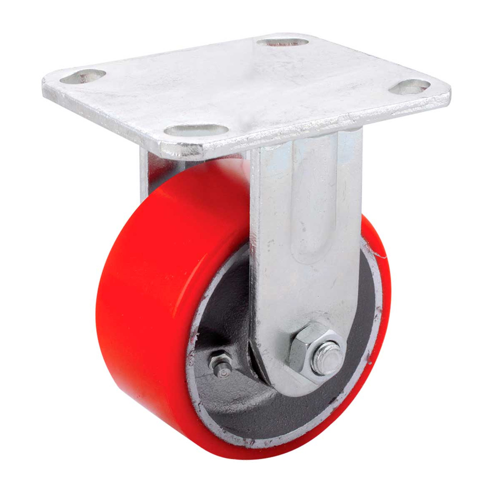 Rodaja Fija de Fierro Vaciado con Poliuretano Roja 4x2" Weston