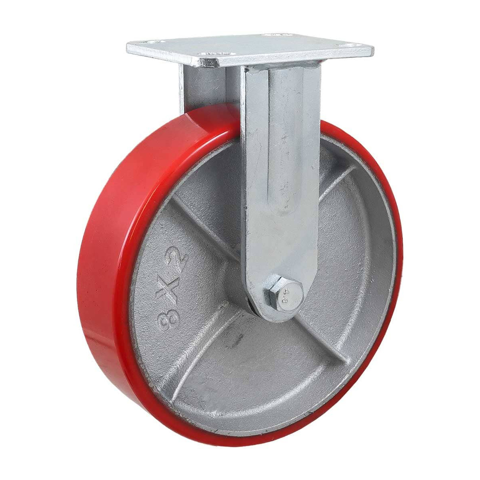 Rodaja de Fierro Vaciado con Poliuretano Fija Roja 8x2" Weston