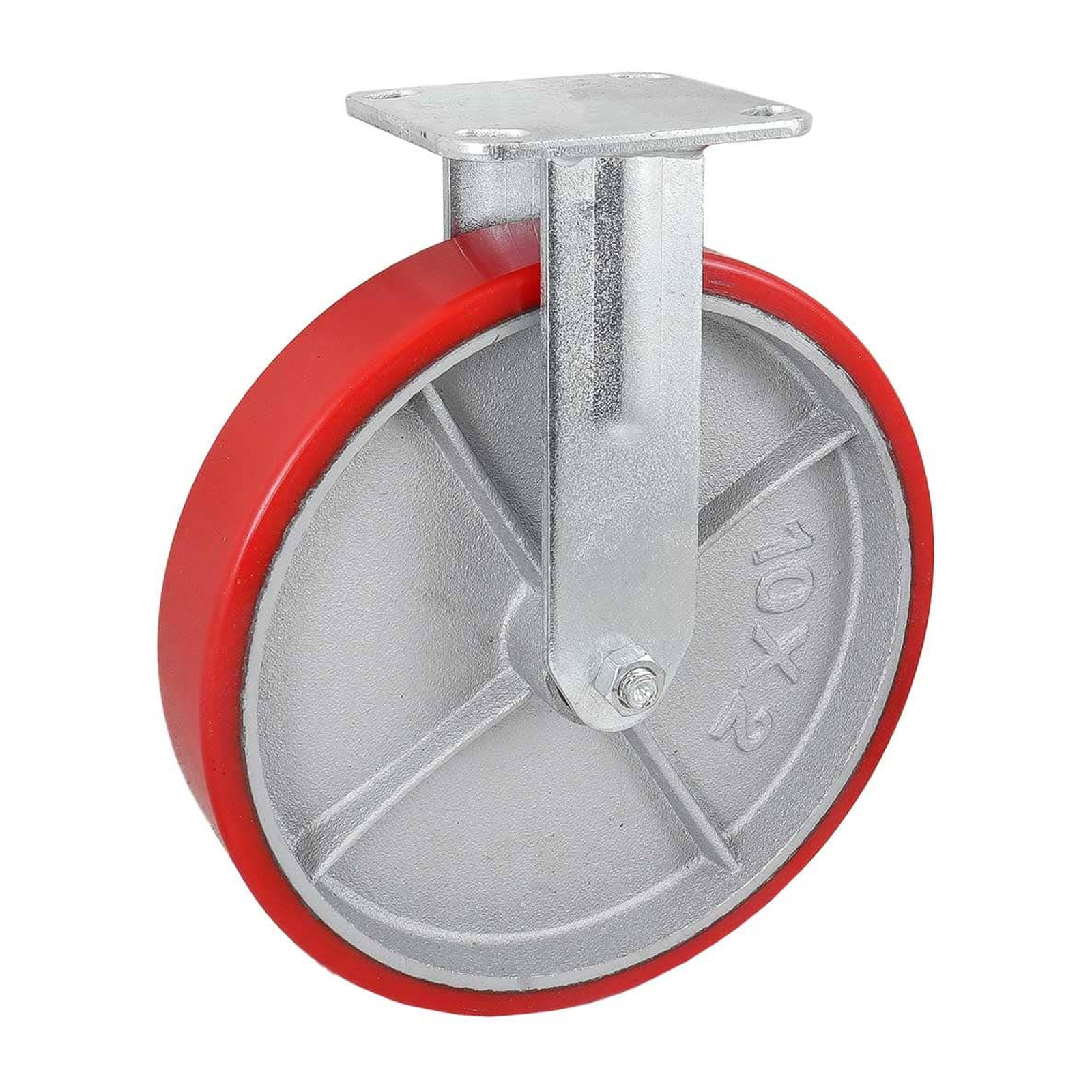 Rodaja Fija de Fierro Vaciado con Poliuretano Roja 10x2" Weston