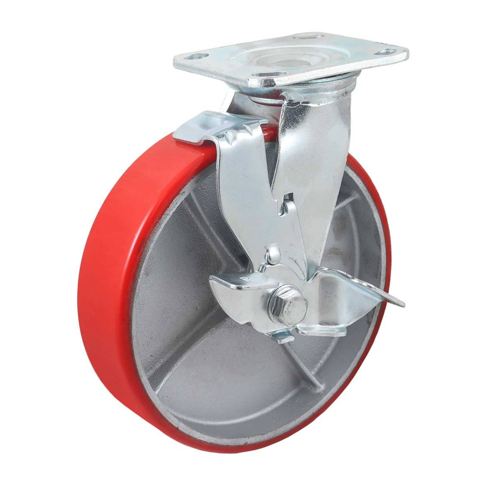 Rodaja Giratoria con Freno de Fierro Vaciado con Poliuretano 8x2" Weston