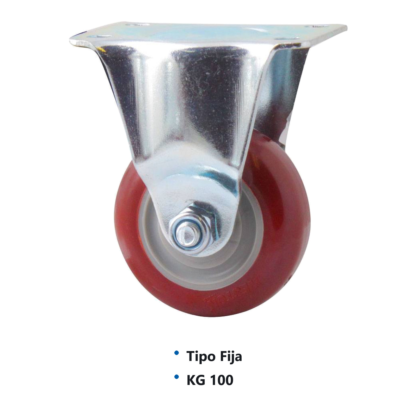 RODAJA MARRON PU FIJA 3X1-1/4" - Imagen 2