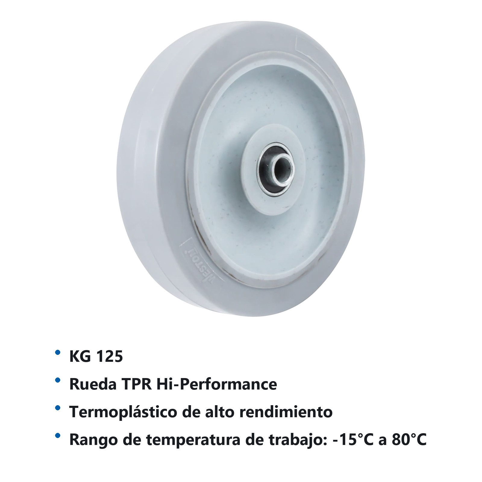 RUEDA TPR HI-PERFORMANCE 4 X 1 1/4" C/BALERO - Imagen 2