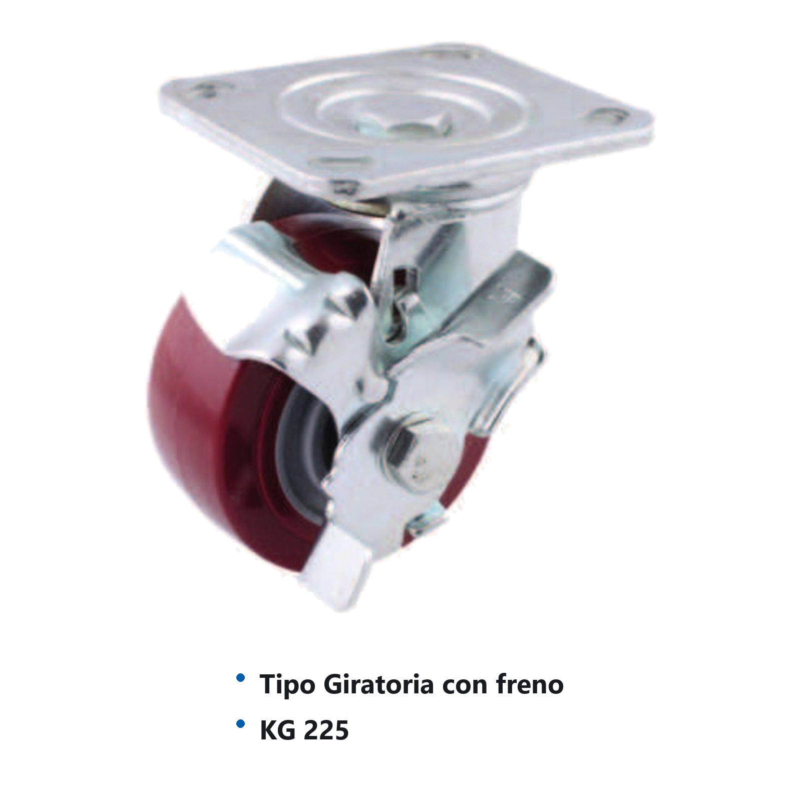 RODAJA MARRON PU GIRA. C/FRENO 4X2" - Imagen 2