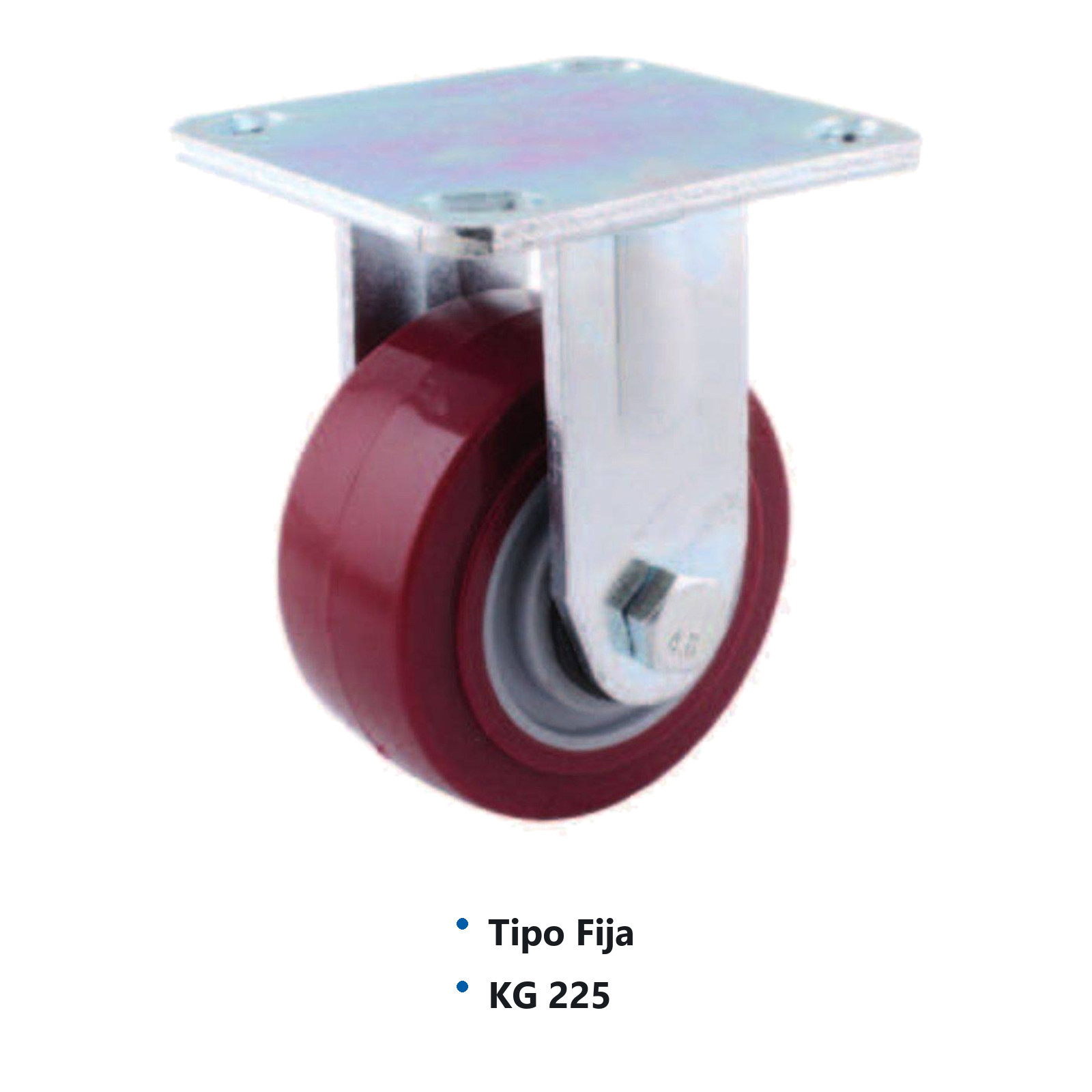 RODAJA MARRON PU FIJA 4X2" - Imagen 2