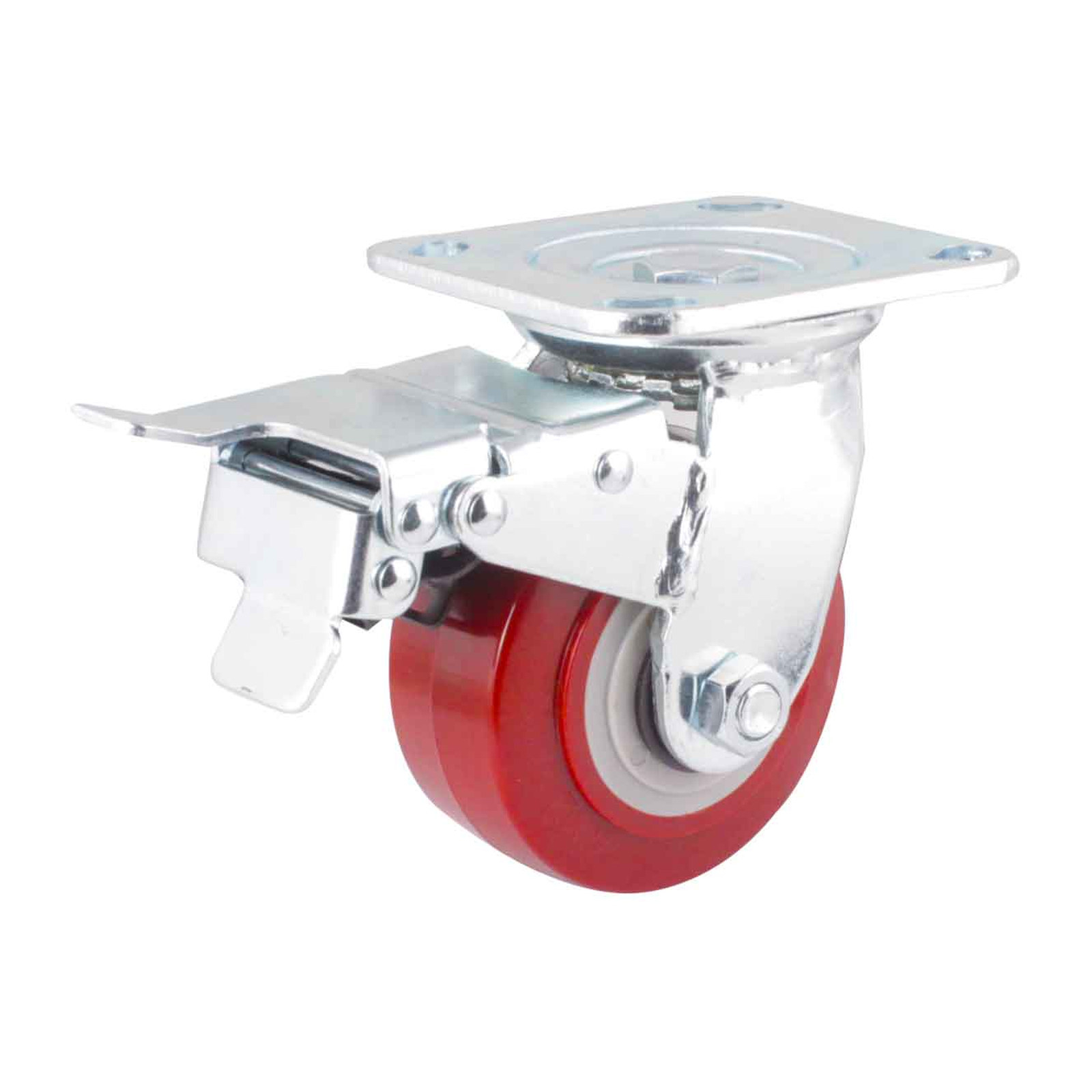 Rodaja Giratoria de Poliuretano Marrón con Freno Total 4x2" Weston