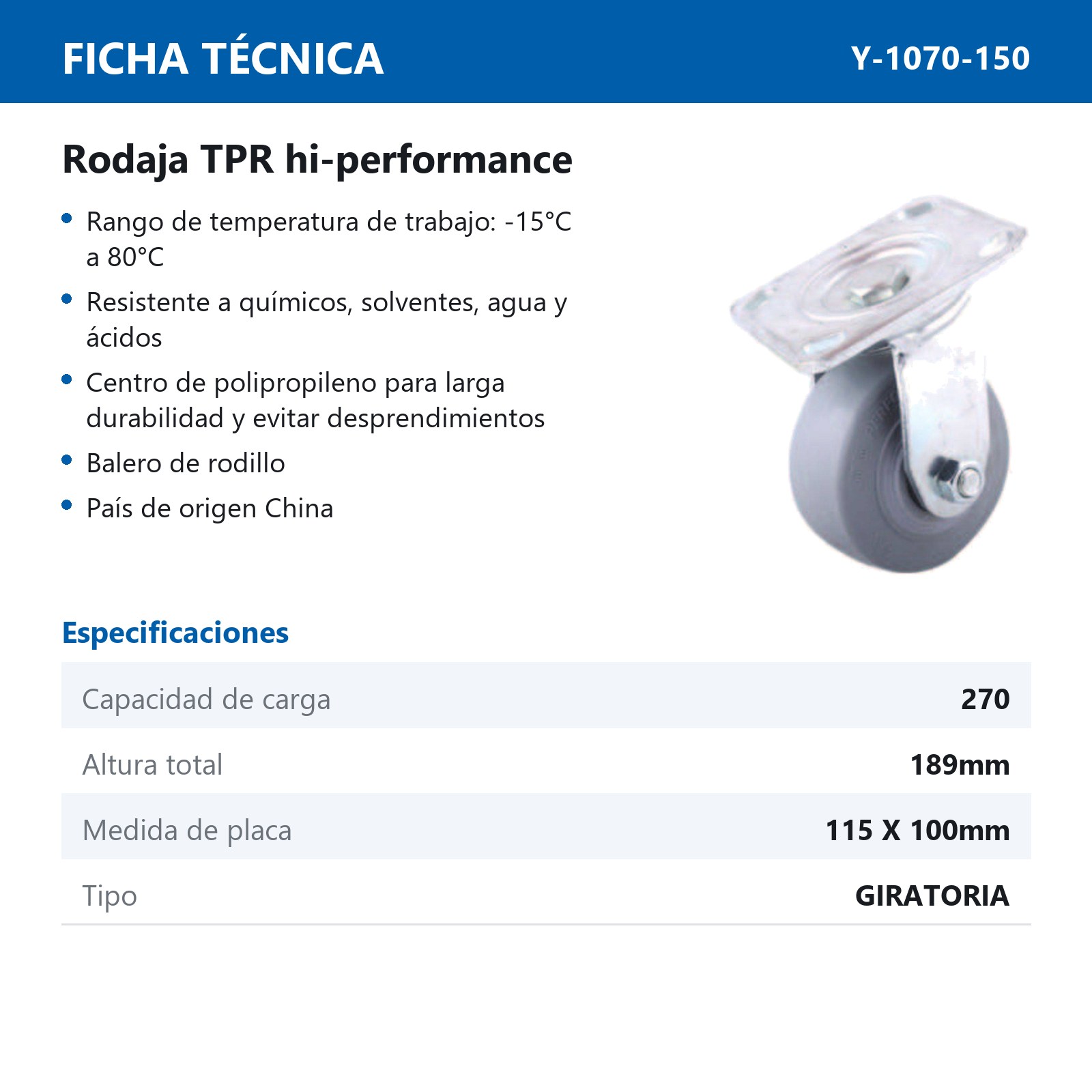 RODAJA TPR HI-PERFORMANCE GIRA. 6X2" - Imagen 2