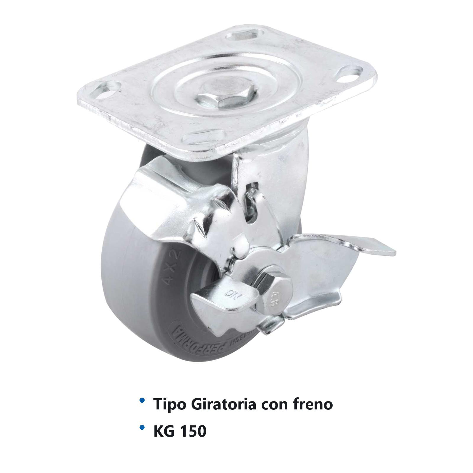 RODAJA TPR HI-PERFORMANCE GIRA. C/FRENO 4X2" - Imagen 2