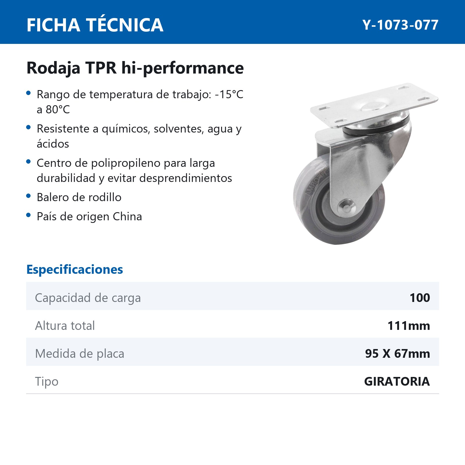 RODAJA TPR HI-PERFORMANCE GIRA. 3X1-1/4" - Imagen 2