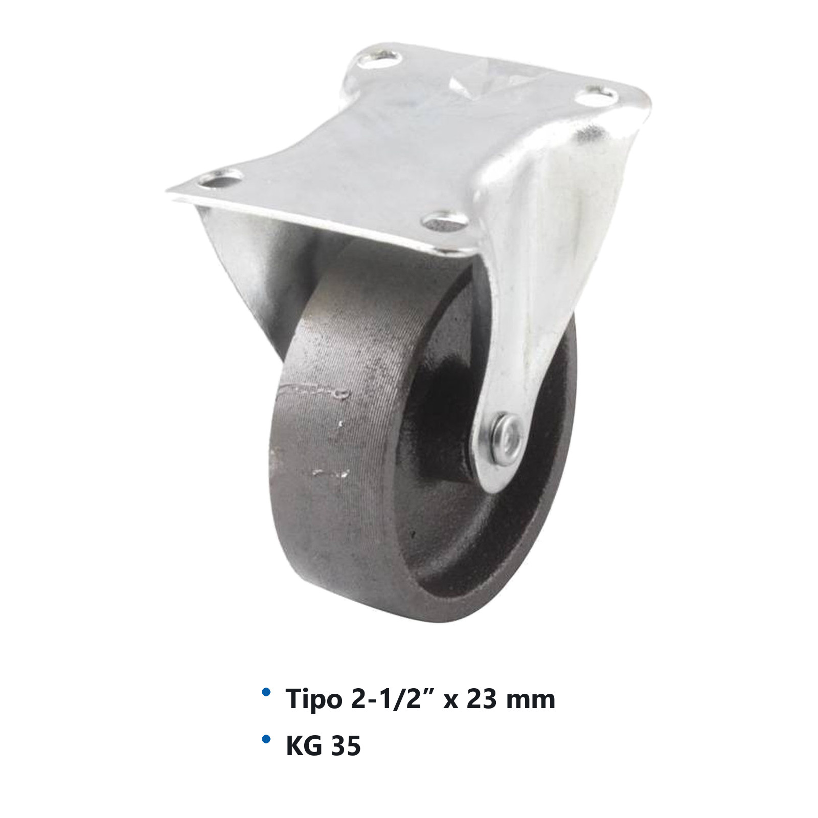 RODAJA DE FIERRO FIJA C/BUJE 2-1/2" x 23mm - Imagen 2