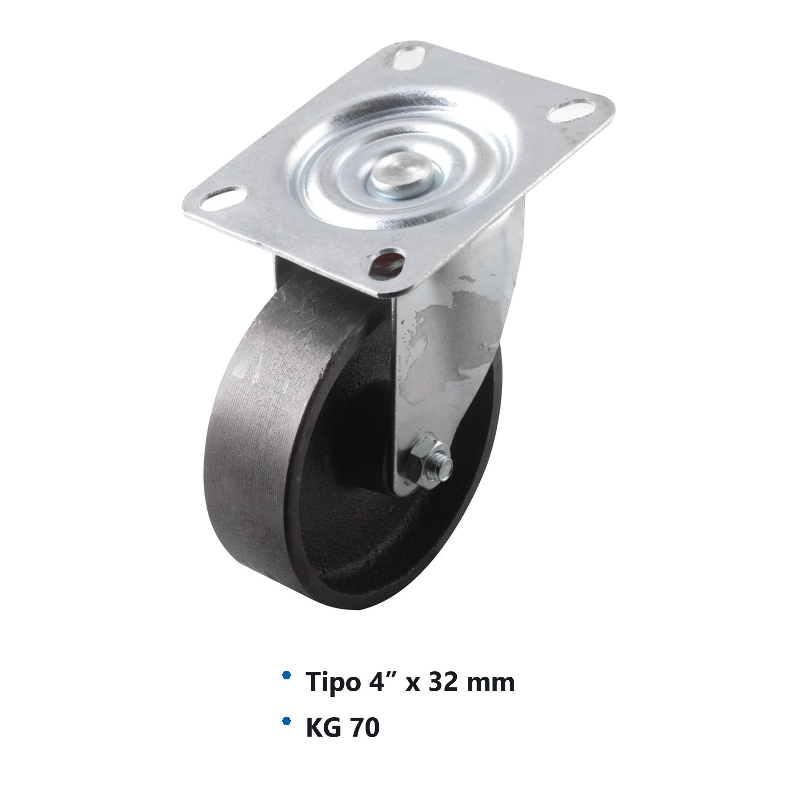 RODAJA DE FIERRO GIRA. C/BUJE 4" x 32mm - Imagen 2