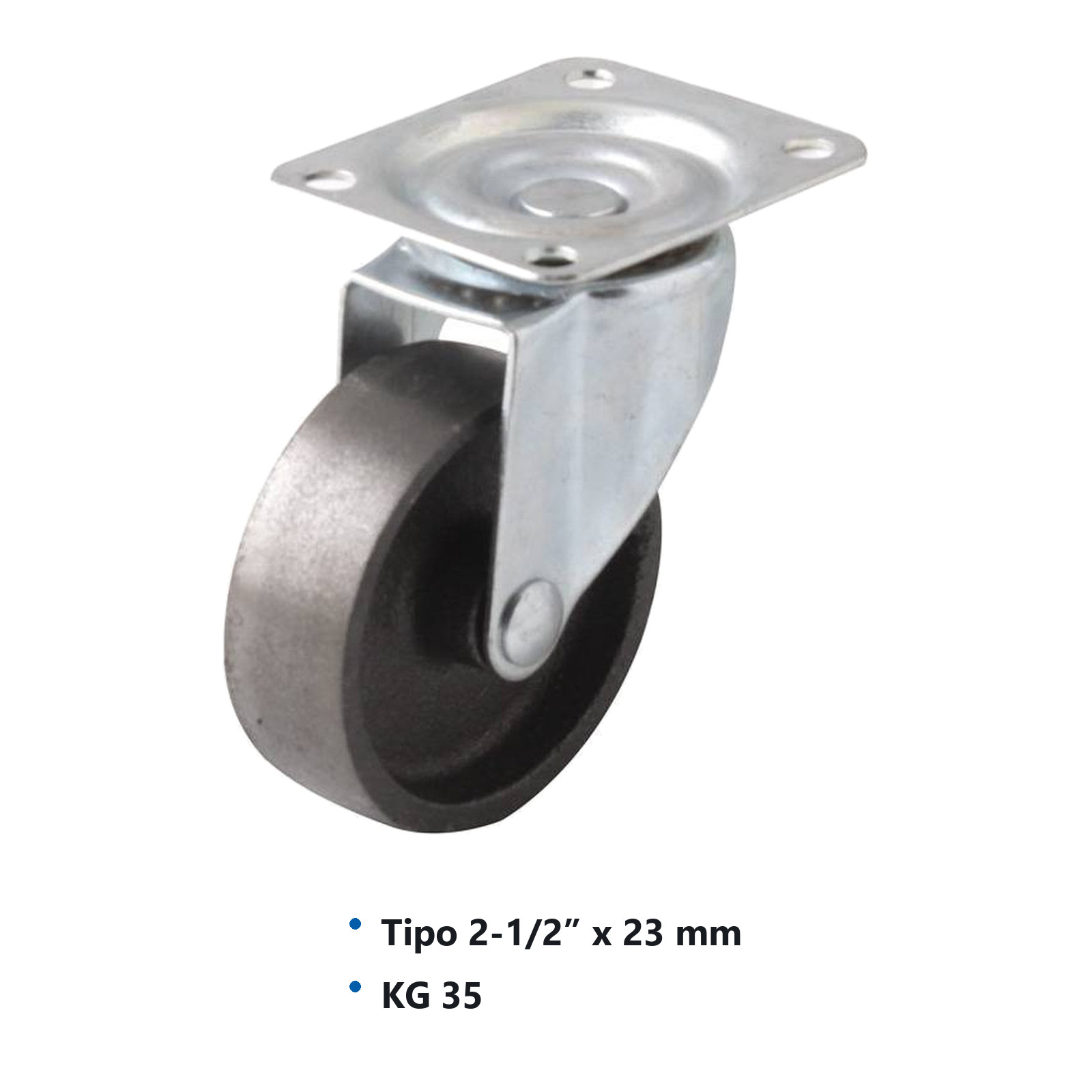 RODAJA DE FIERRO GIRA. C/BUJE 2-1/2" x 23mm - Imagen 2