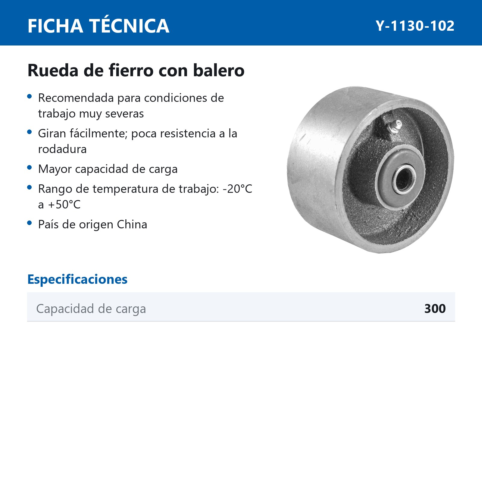 RUEDA FIERRO C/BALERO 4X2" - Imagen 2