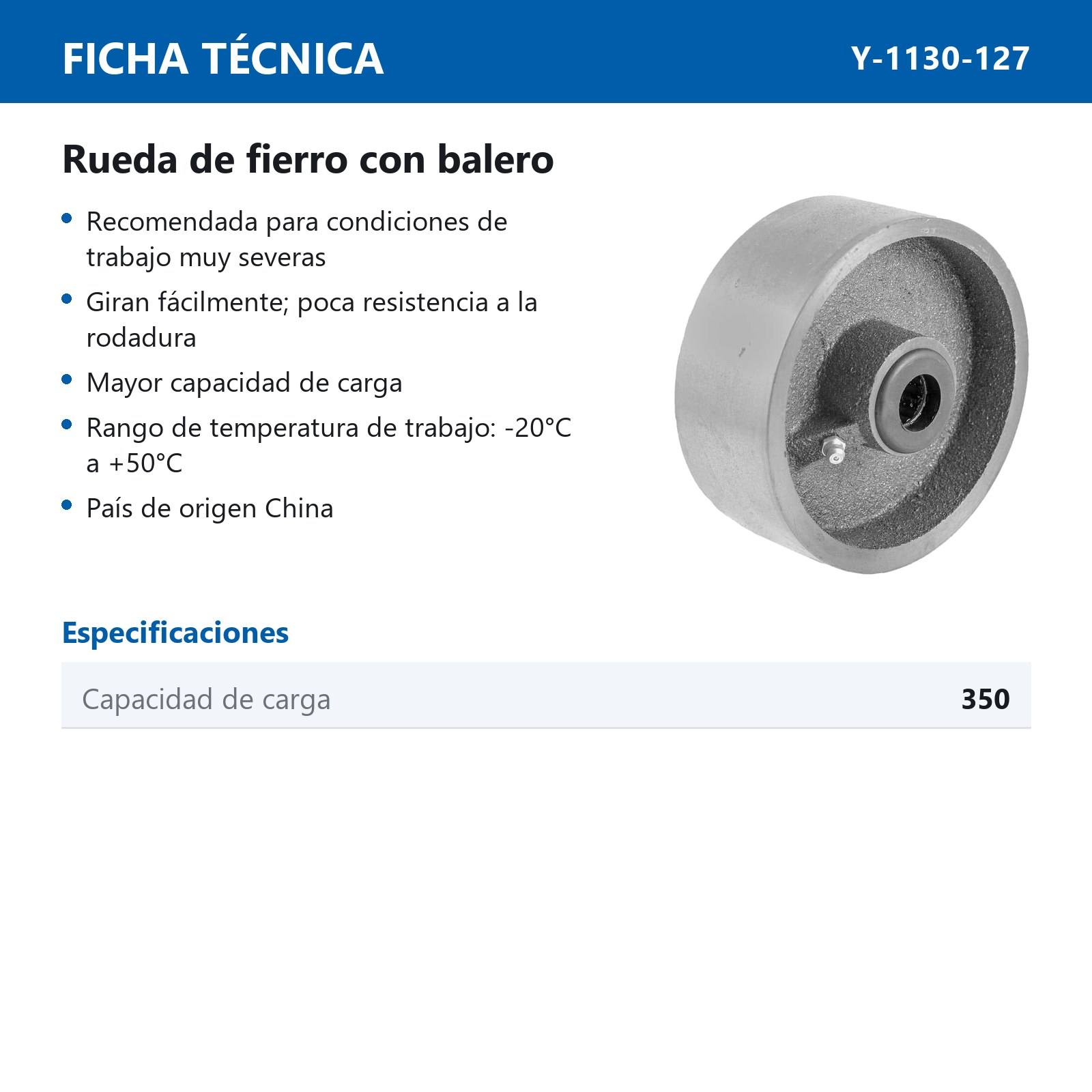 RUEDA FIERRO C/BALERO 5X2" - Imagen 2