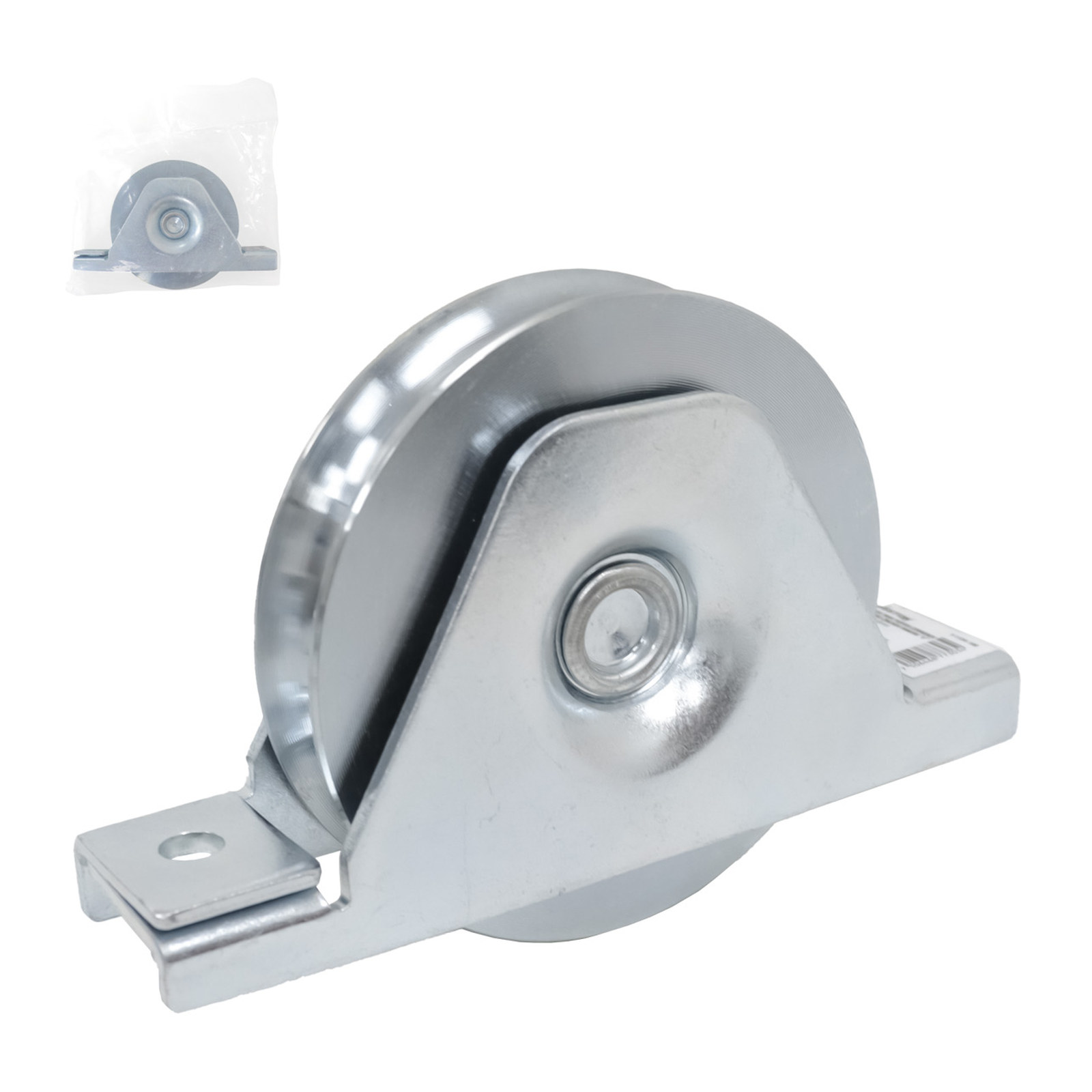 Rueda para Puerta Corrediza de Acero Zincada Ranura U Fija 2" x 15 mm WESTON