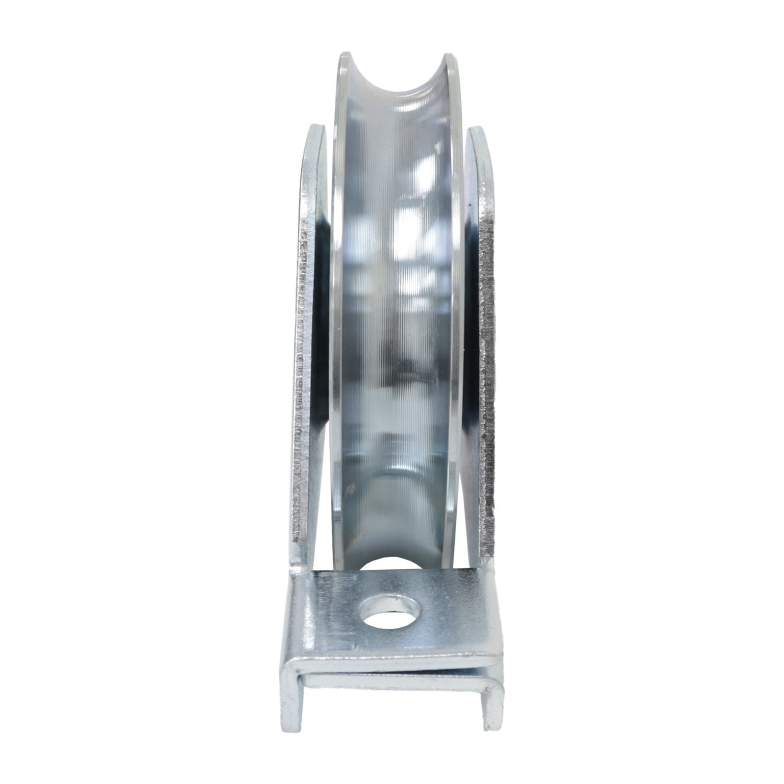 RUEDA P/PUERTA CORREDIZA  D/ACERO ZINCADA RANURA "U" FIJA 3" X 20MM - Imagen 3