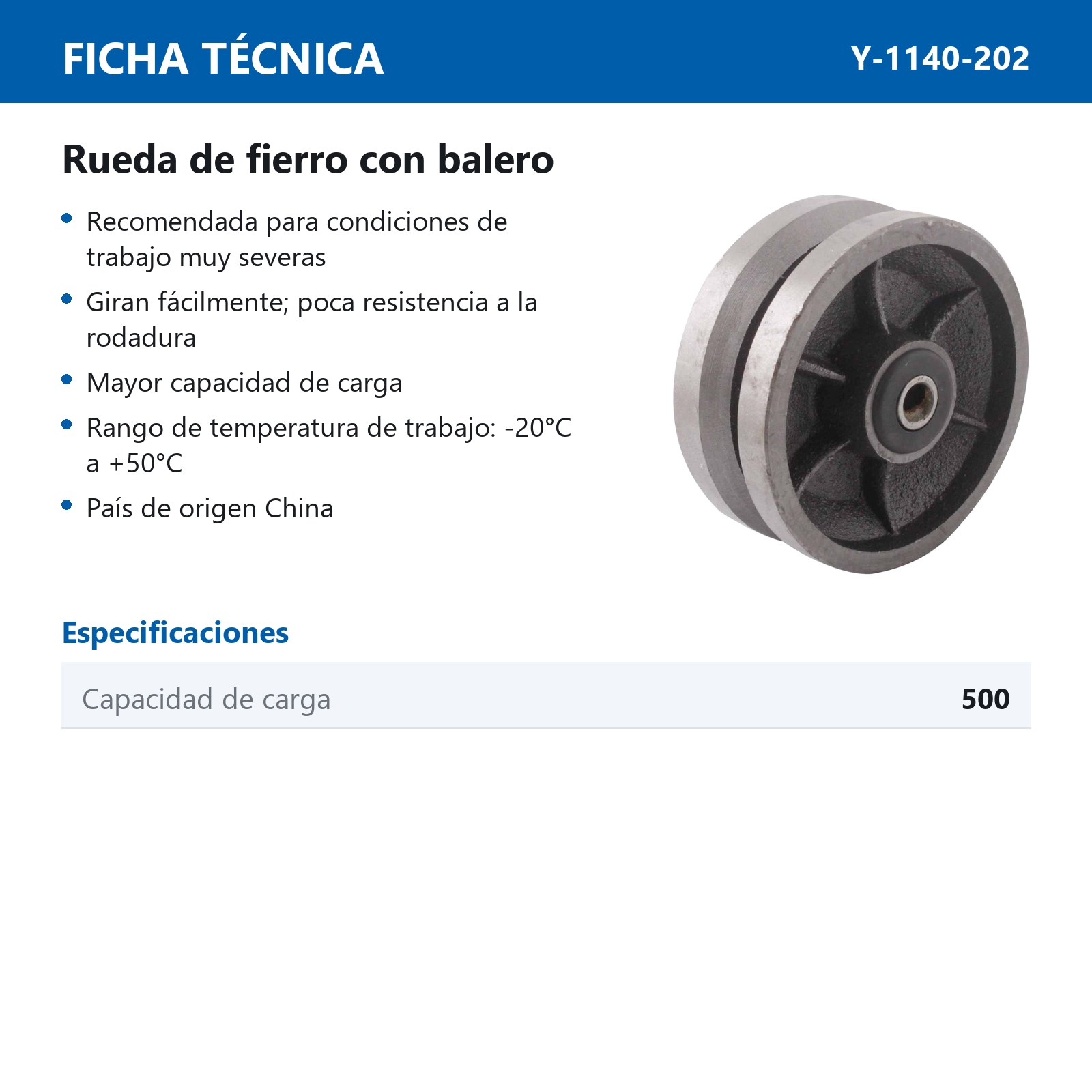 RUEDA FIERRO C/RANURA V 8X2" - Imagen 2