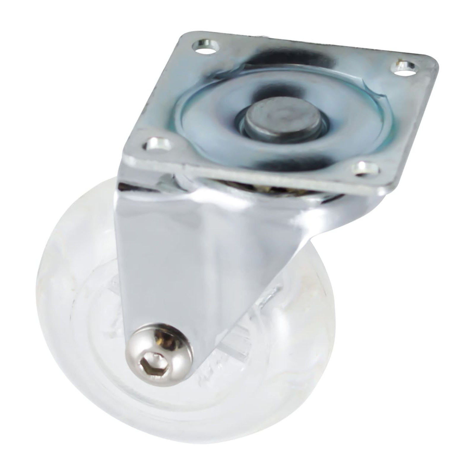 Rodaja Giratoria de Poliuretano Transparente 1-1/2" (38x17mm) Weston