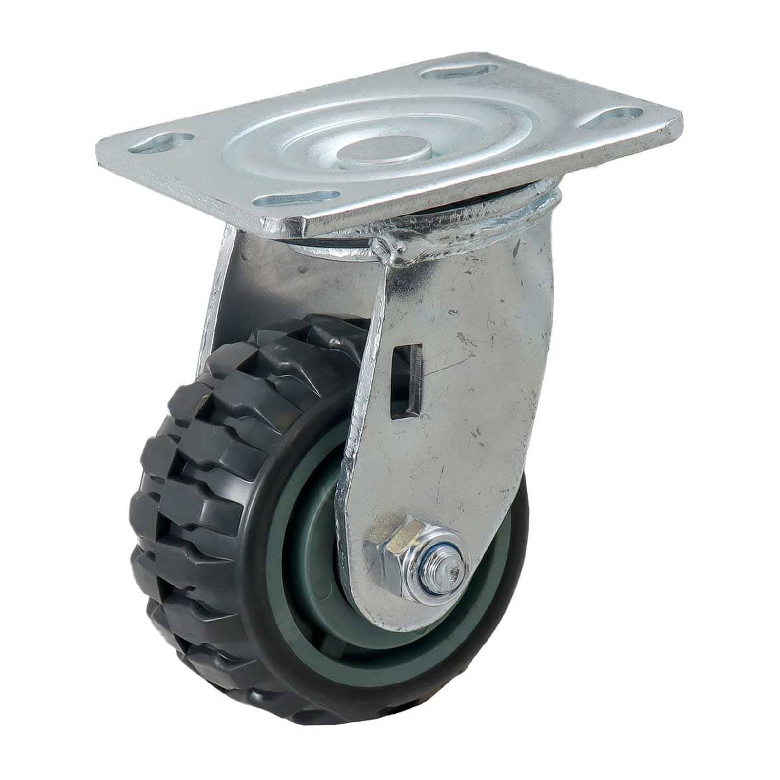 Rodaja Giratoria Tipo Tractor WESTON 4" (100x50 mm) Llanta PU Centro PP