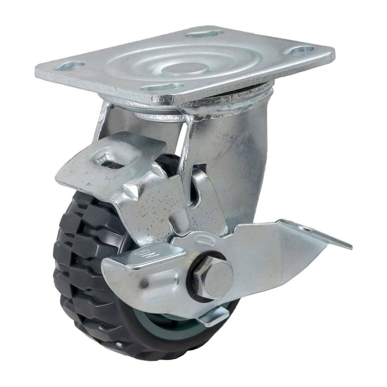 Rodaja Tipo Tractor con Freno Giratoria de Poliuretano Centro Polipropileno 4" (100x50 mm) Weston