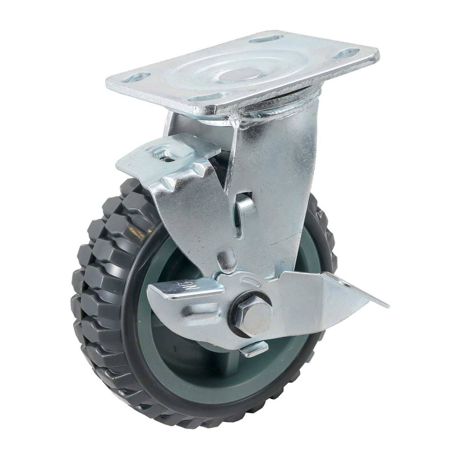 Rodaja Giratoria con Freno Tipo Tractor 6" (150x50 mm) Centro PP Banda PU Weston