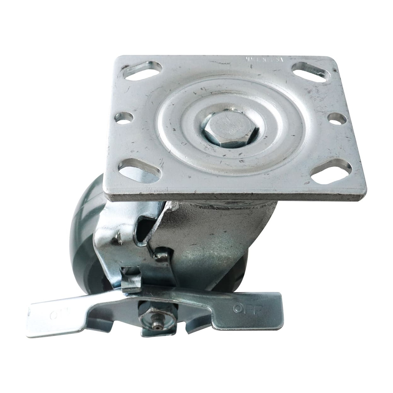 RODAJA PU VERDE C/NAILON GIRA. C/FRENO 4X2" USO RUDO - Imagen 3