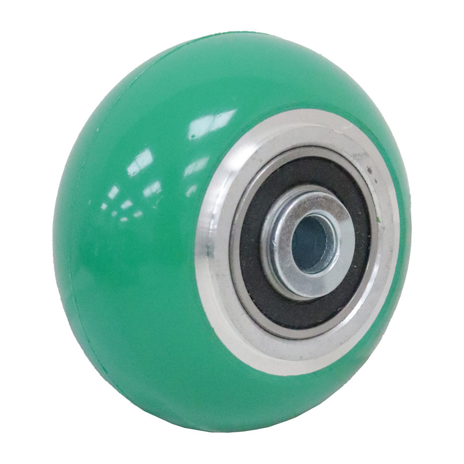 Rueda de Aluminio con Poliuretano Verde 6x2" con Balero Weston