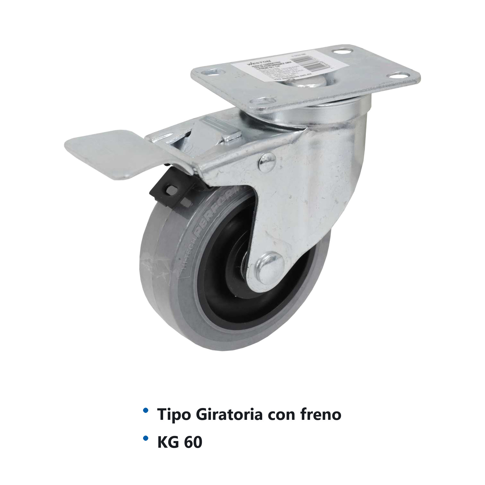 RODAJA CONDUCTIVA TPR HI-PERFORMANCE GIRA. C/FRENO 3X1-1/4" - Imagen 2