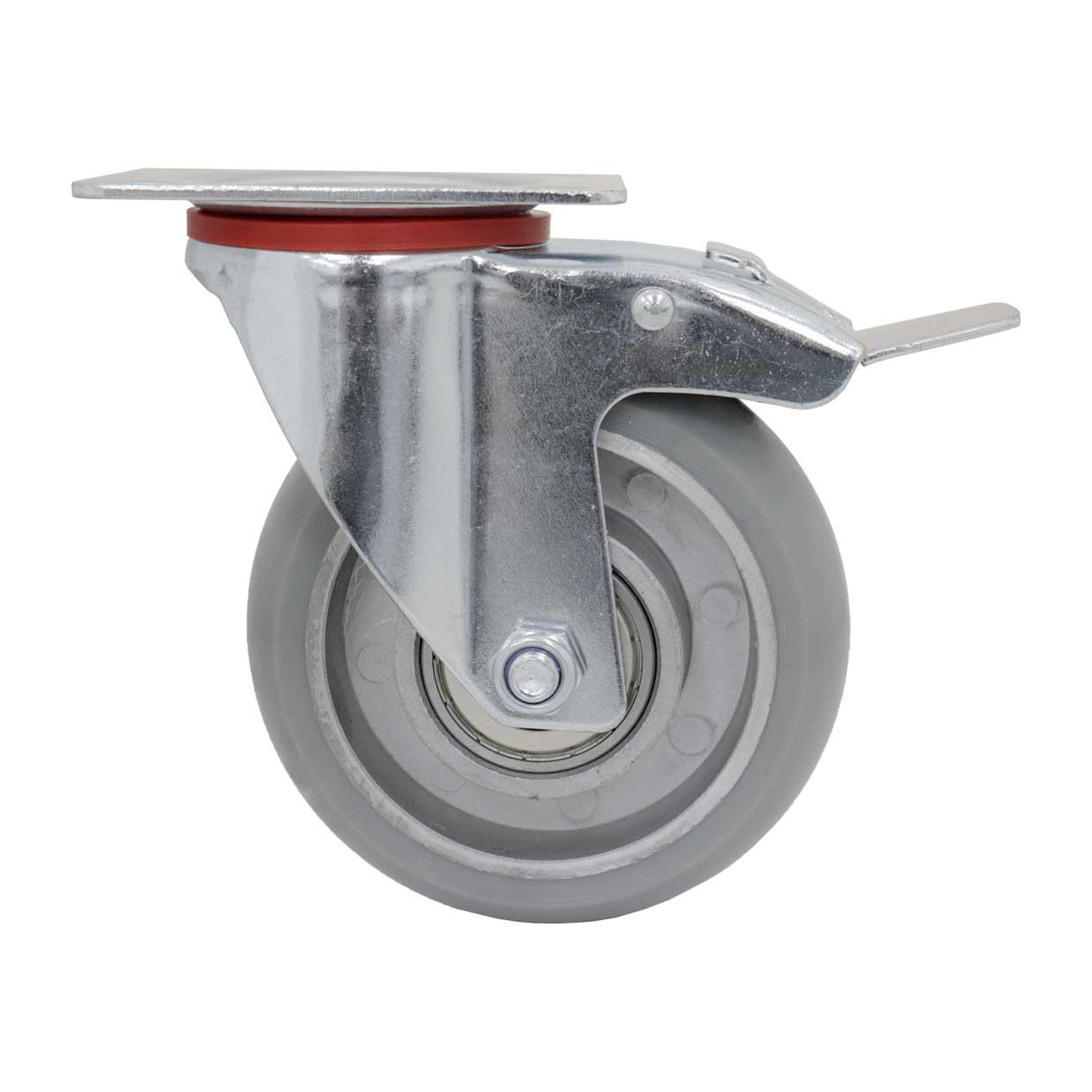 RODAJA ANTIESTATICA PU GIRATORIA CON FRENO 6" x 2" USO RUDO - Imagen 2