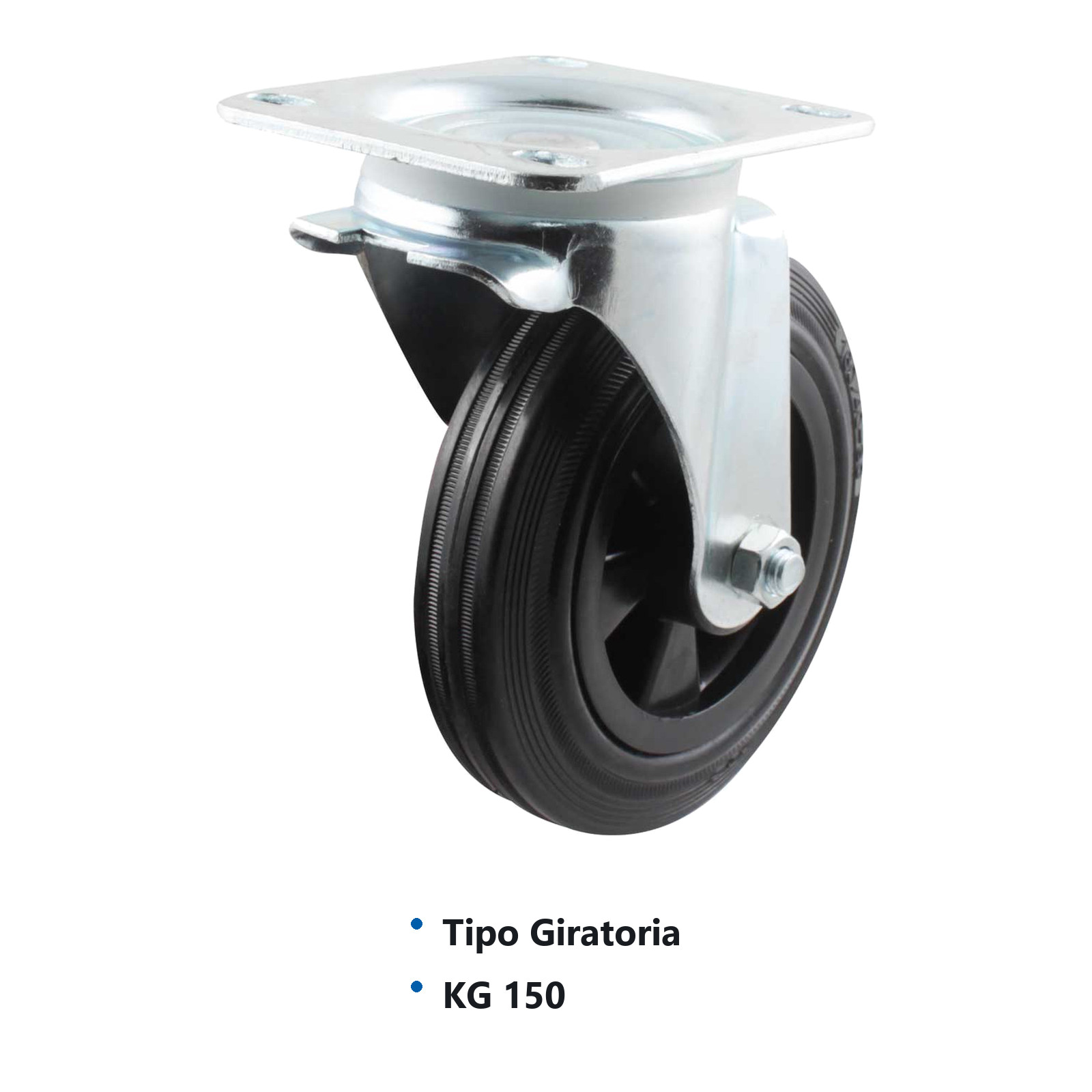RODAJA DE HULE GIRATORIA C/CENTRO DE PP 160MM X 40MM - Imagen 2