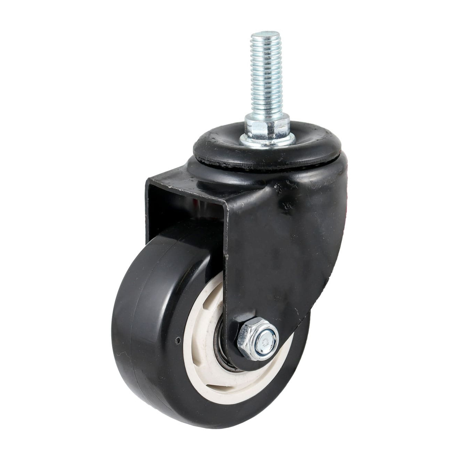 Rodaja Giratoria de PVC Negro con Espiga Roscada 1-1/2" (40x22 mm) Weston