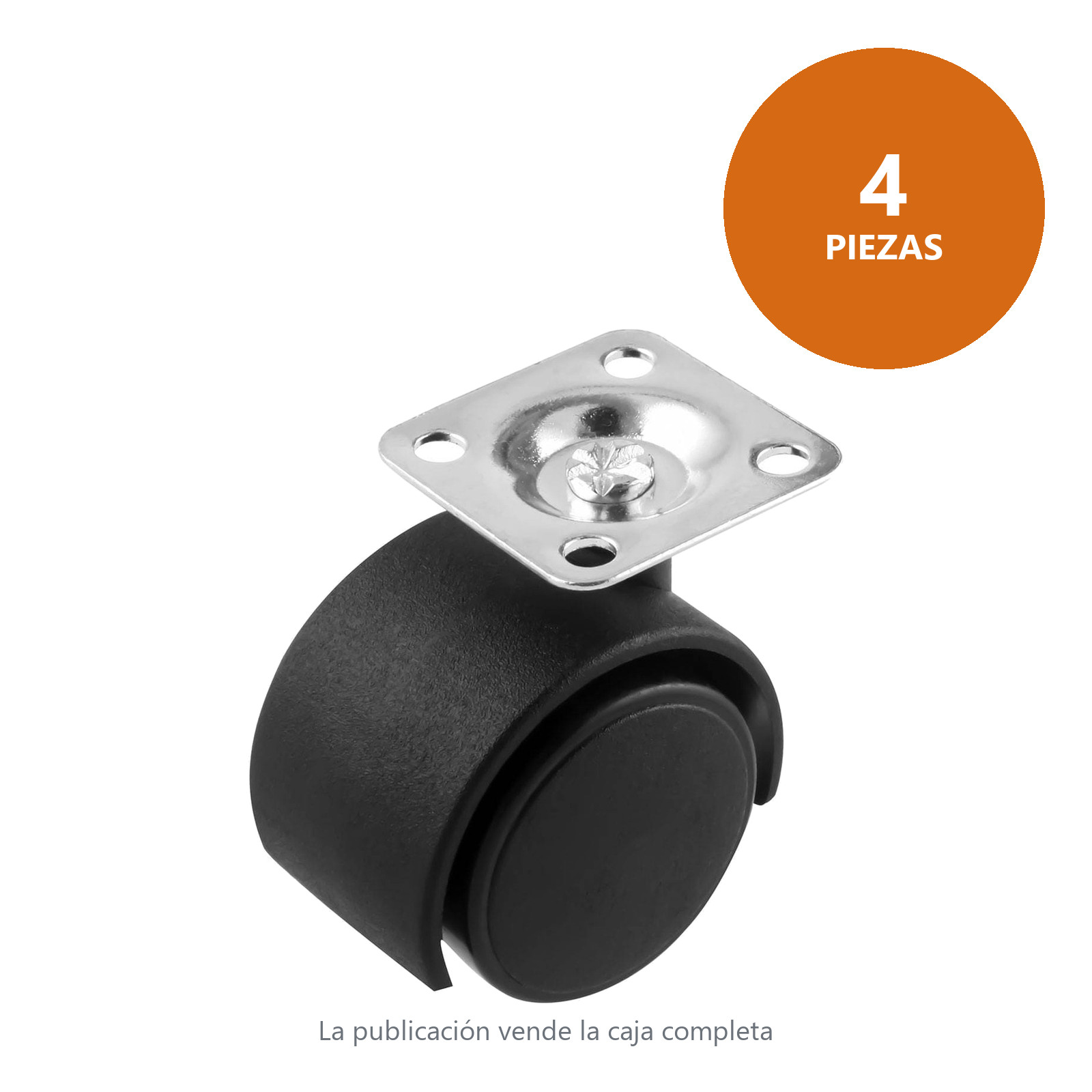 RODAJA TIPO YOYO C/PLACA 40MM x 40MM (Precio x pieza - Empaque c/4 pzas) - Imagen 2