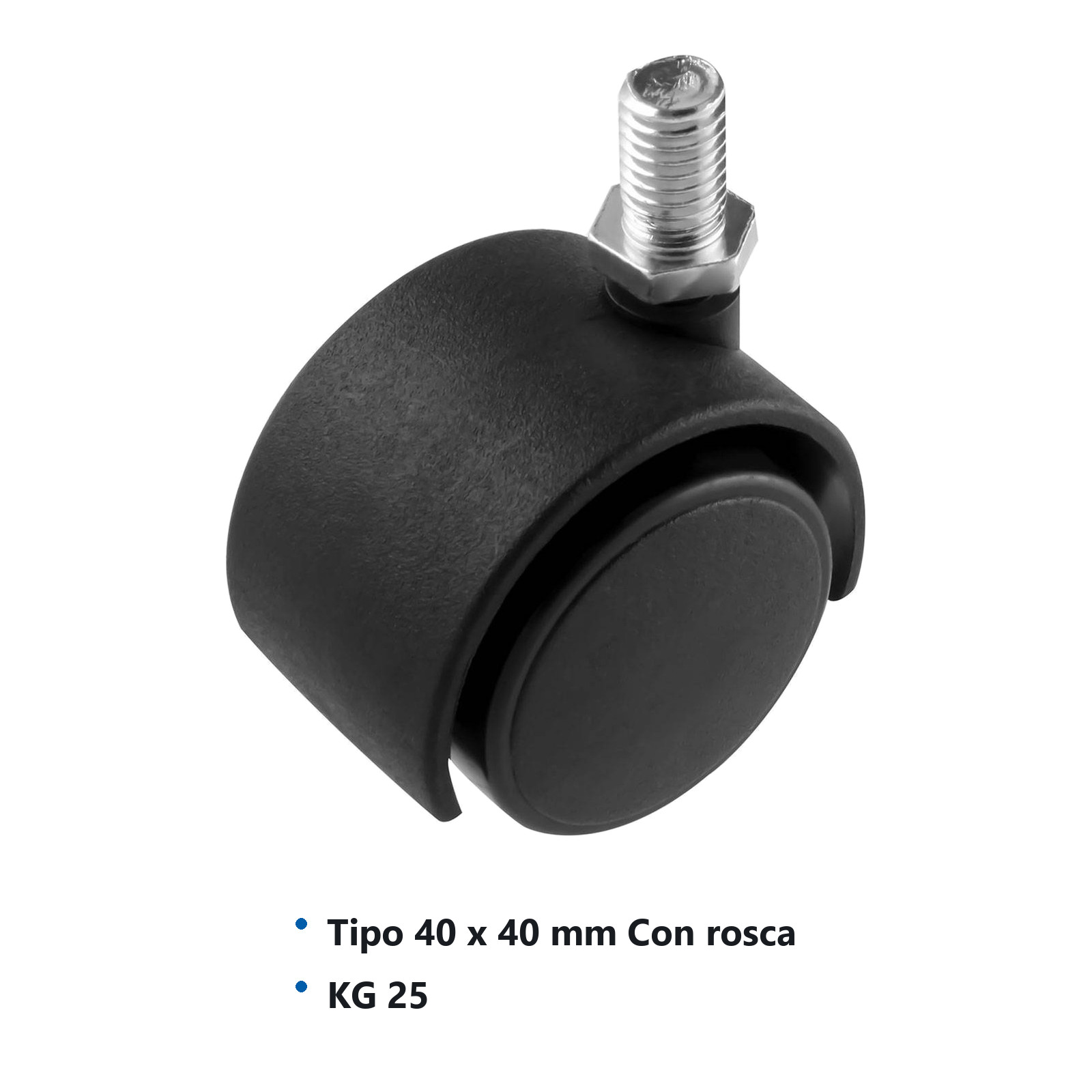 RODAJA TIPO YOYO C/ROSCA 3/8-16 40MM X 40MM (Precio x pieza - Empaque c/4 pzas) - Imagen 3