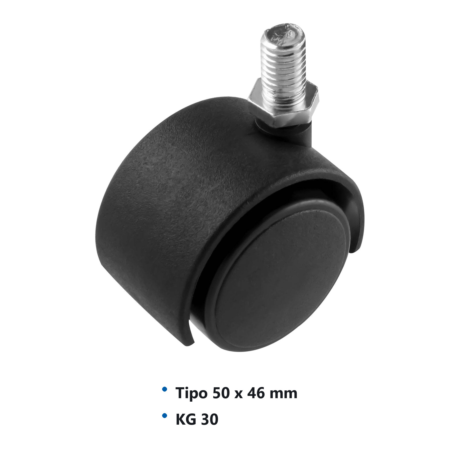 RODAJA TIPO YOYO C/ROSCA 3/8-16 50MM X 46MM  (Precio x pieza - Empaque c/4 pzas) - Imagen 3