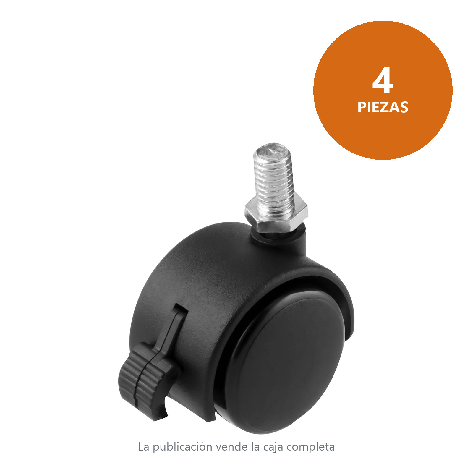 RODAJA TIPO YOYO C/ROSCA 3/8-16 Y FRENO 40MM X 40MM (Precio x pieza - Empaque c/4 pzas) - Imagen 2