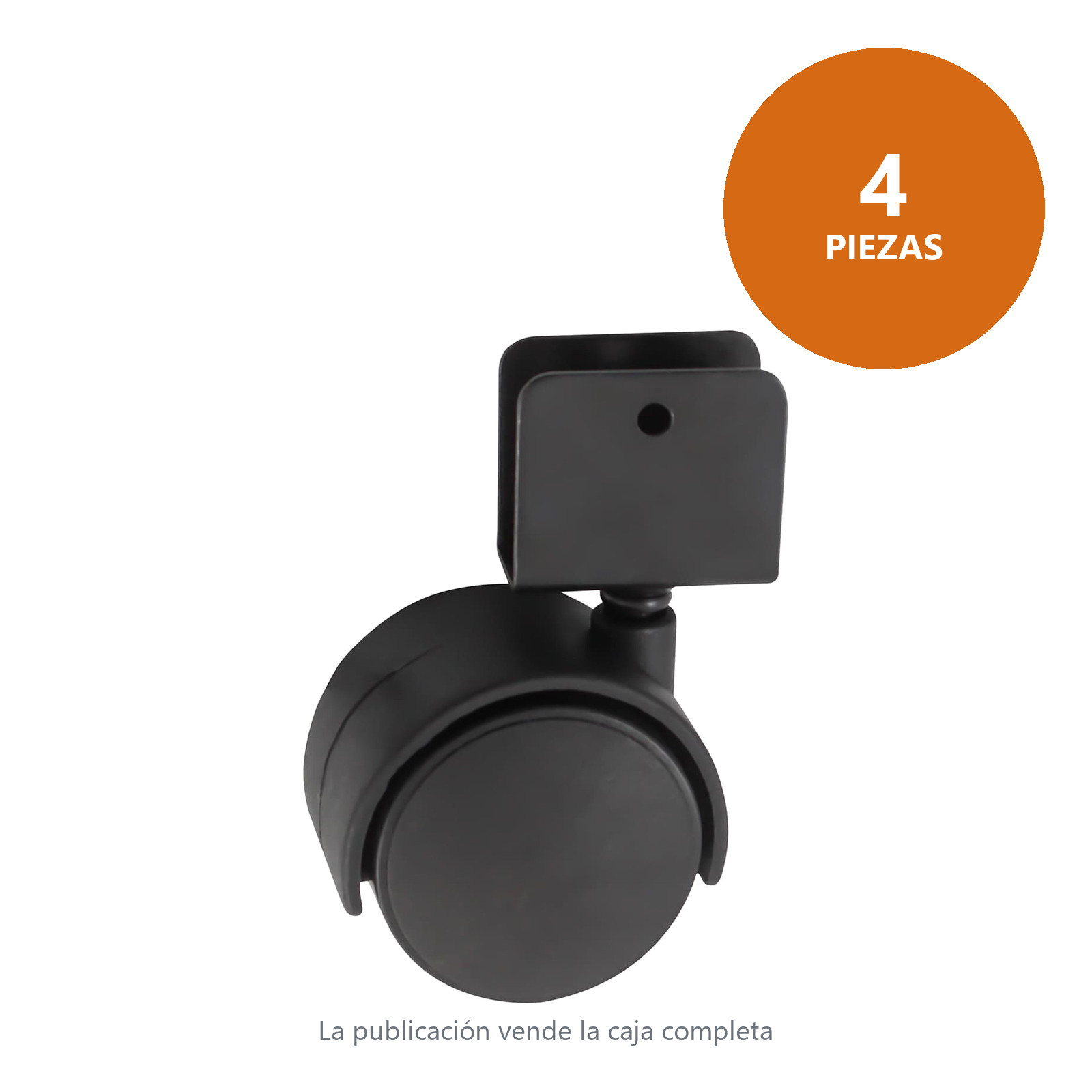RODAJA TIPO YOYO C/PLACA "U" 40X40MM (Precio x pieza - Empaque c/4 pzas) - Imagen 3