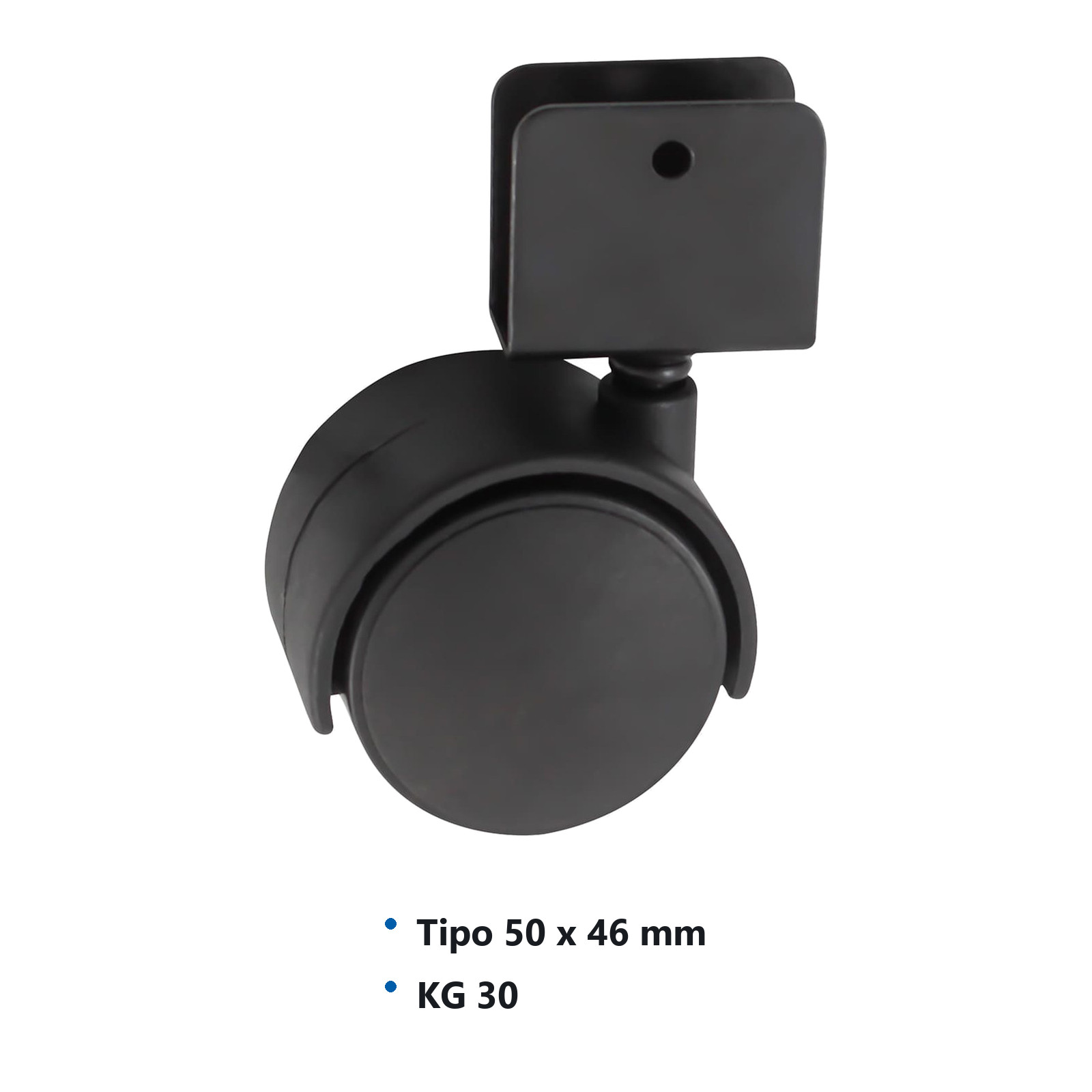 RODAJA TIPO YOYO C/PLACA "U" 50X46MM (Precio x pieza - Empaque c/4 pzas) - Imagen 4