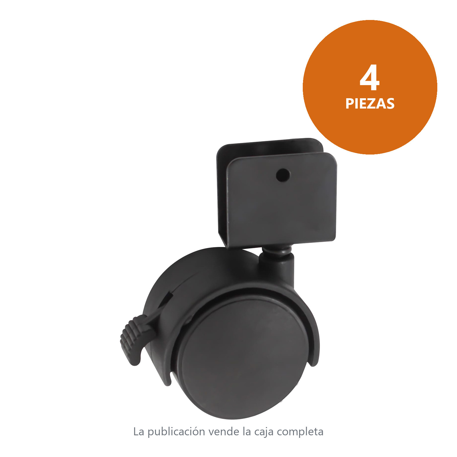 RODAJA TIPO YOYO C/PLACA "U" c/freno 50X46MM (Precio x pieza - Empaque c/4 pzas) - Imagen 3