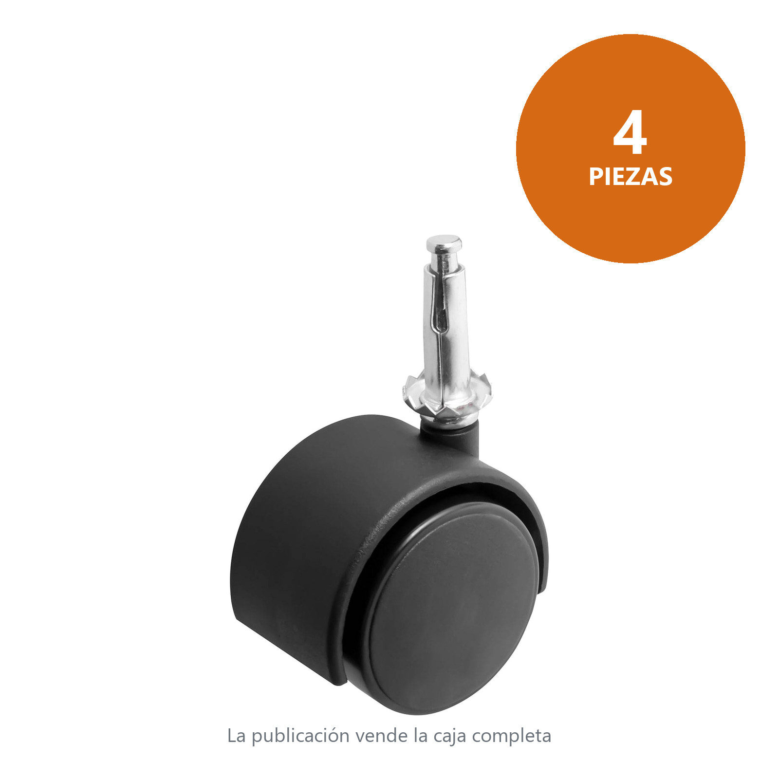 RODAJA TIPO YOYO ESPIGA P/MADERA 40MM X 40MM (Precio x pieza - Empaque c/4 pzas) - Imagen 2