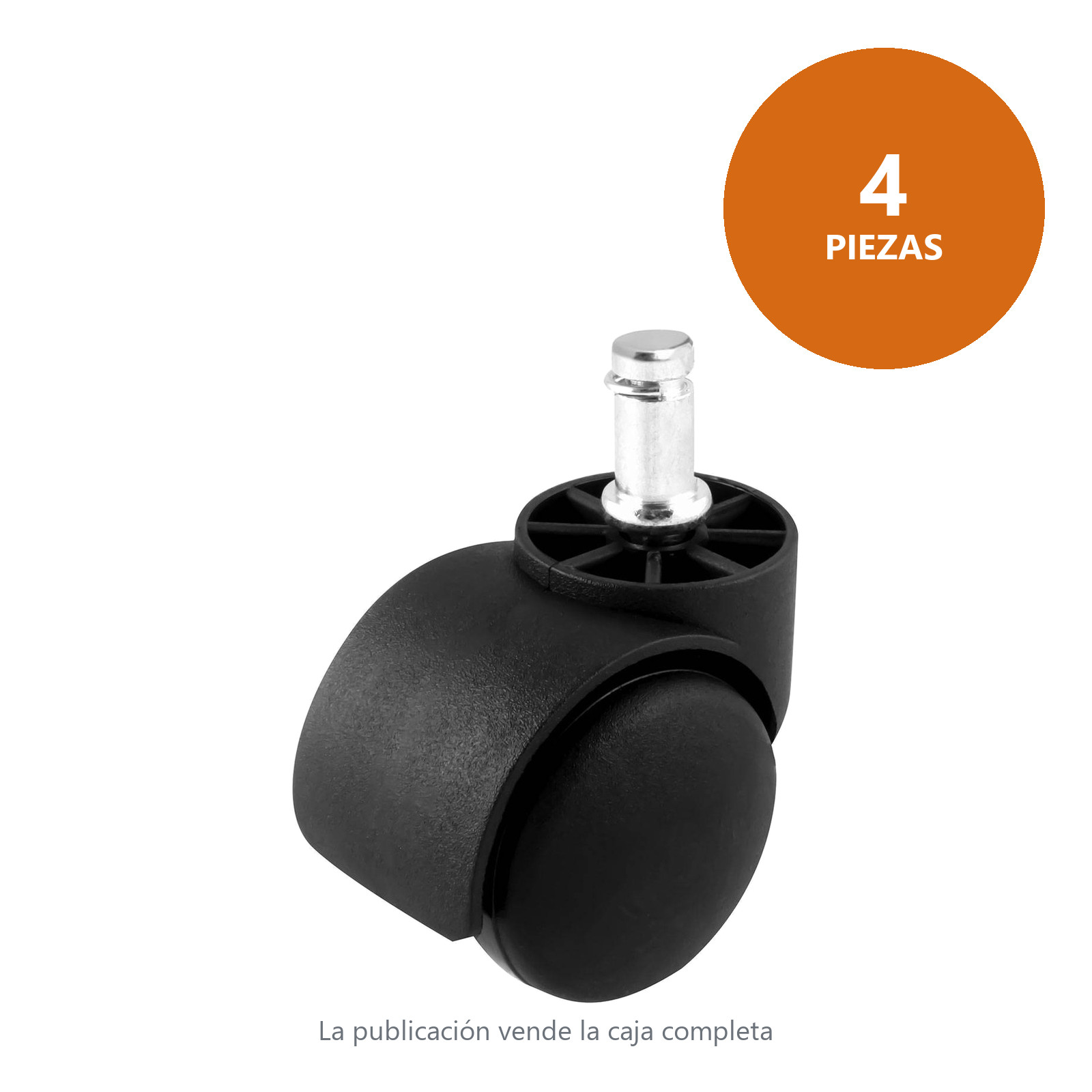 RODAJA TIPO YOYO ESPIGA C/ARILLO Y BASE 50MM X 50MM (Precio x pieza - Empaque c/4 pzas) - Imagen 2