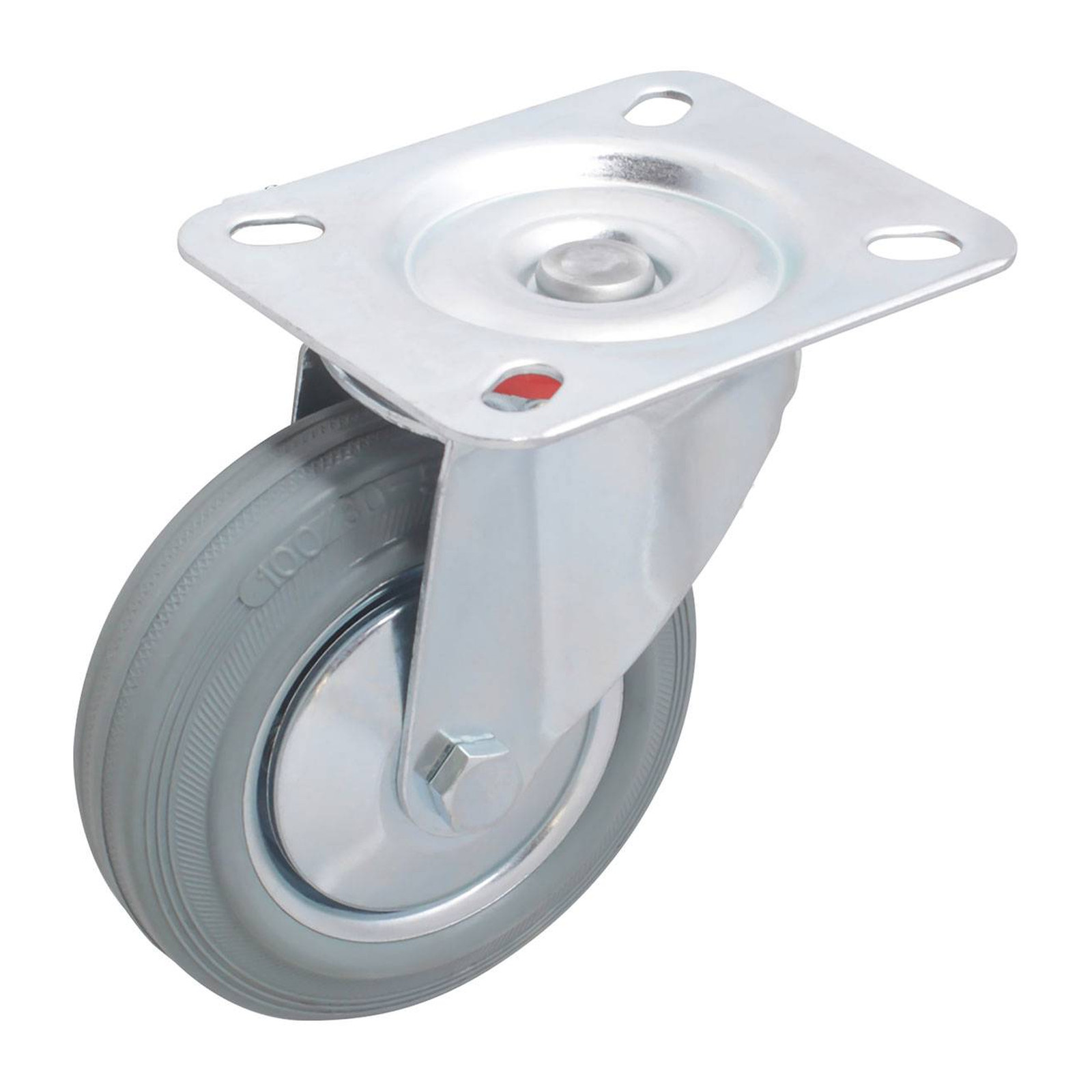 Rodaja de Hule Gris Industrial Giratoria 100x30 mm Weston